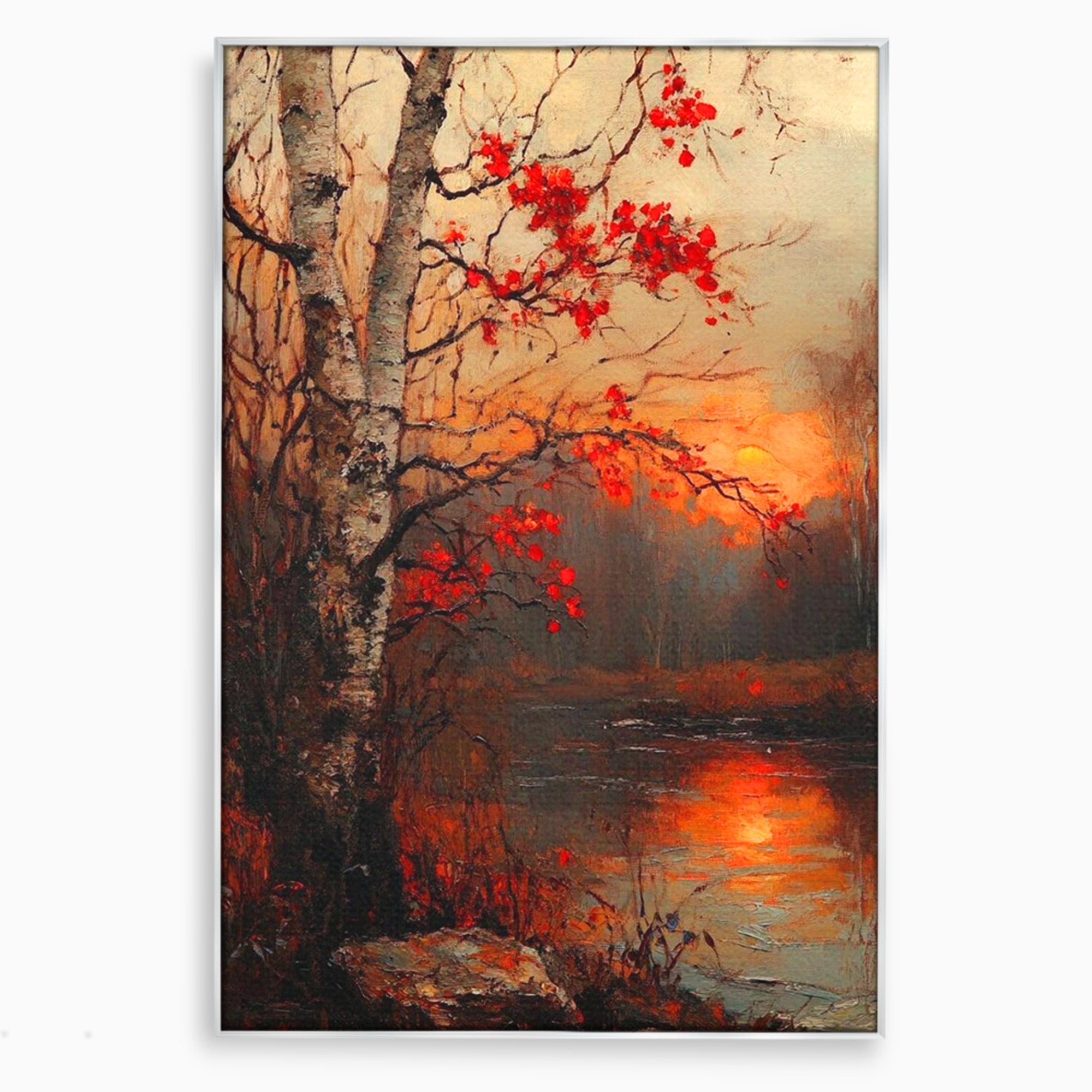 Tablou Canvas Premium LuxCanva® PI1070, Apus De Toamna, Anotimp, Toamna, Peisaj, Natura, Living, Culori Vibrante