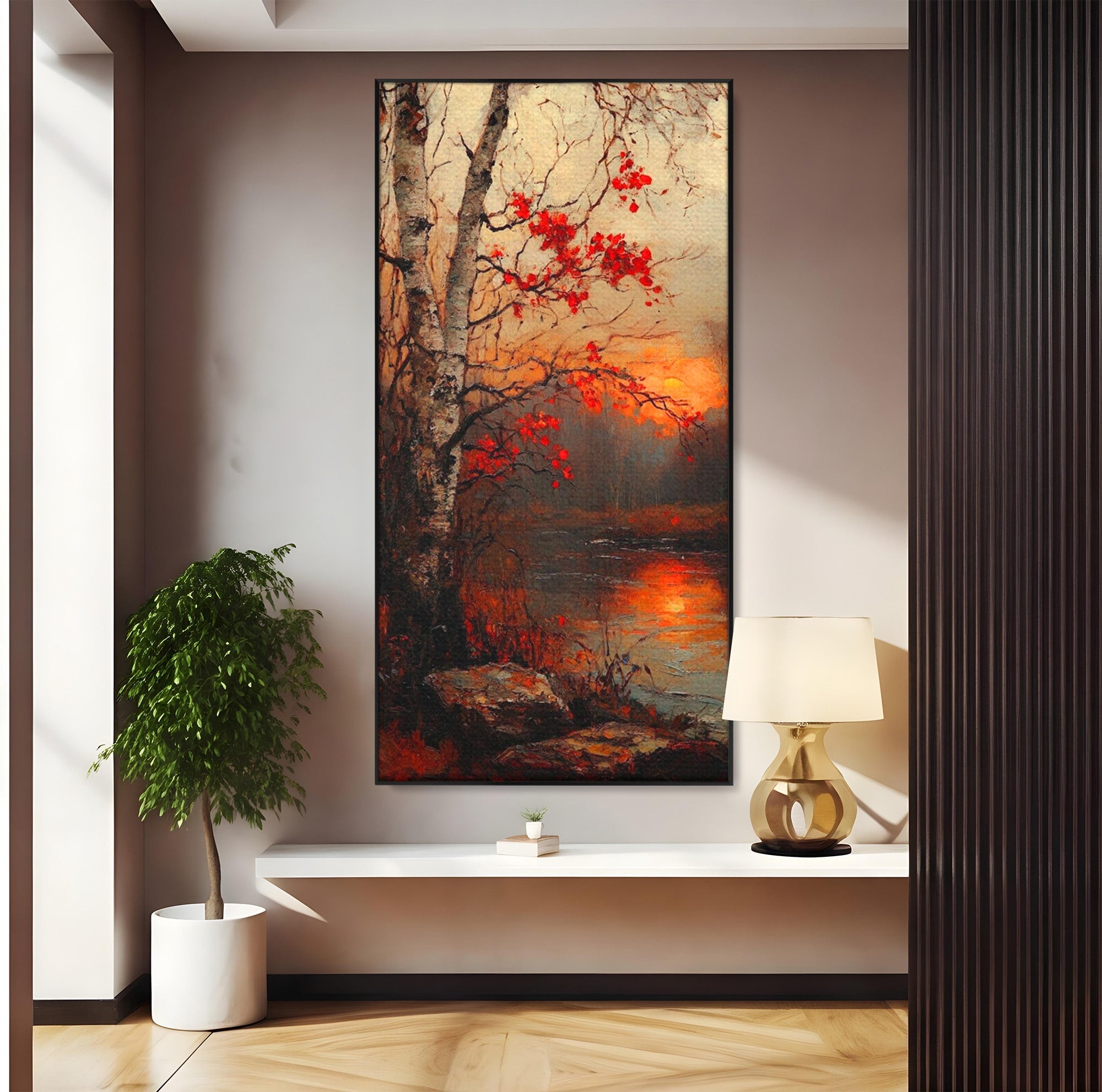 Tablou Canvas Premium LuxCanva® PI1070, Apus De Toamna, Anotimp, Toamna, Peisaj, Natura, Living, Culori Vibrante