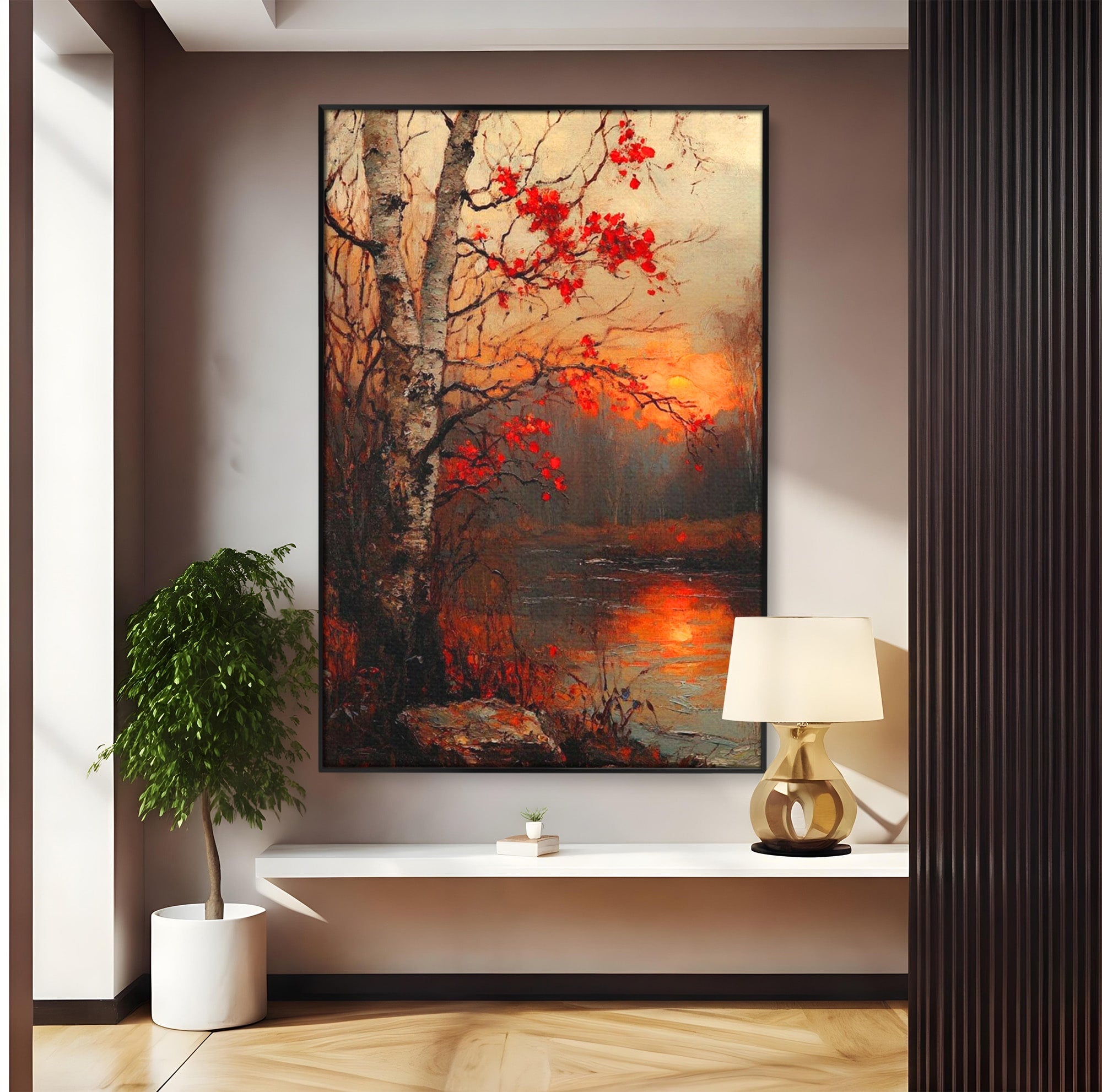 Tablou Canvas Premium LuxCanva® PI1070, Apus De Toamna, Anotimp, Toamna, Peisaj, Natura, Living, Culori Vibrante