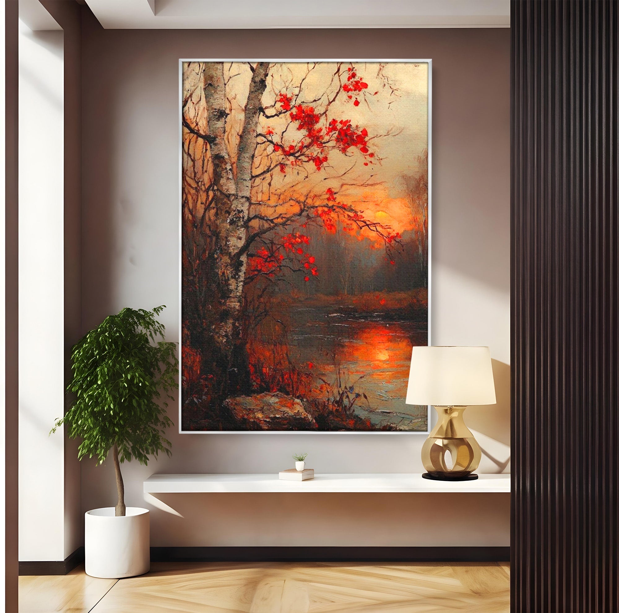Tablou Canvas Premium LuxCanva® PI1070, Apus De Toamna, Anotimp, Toamna, Peisaj, Natura, Living, Culori Vibrante