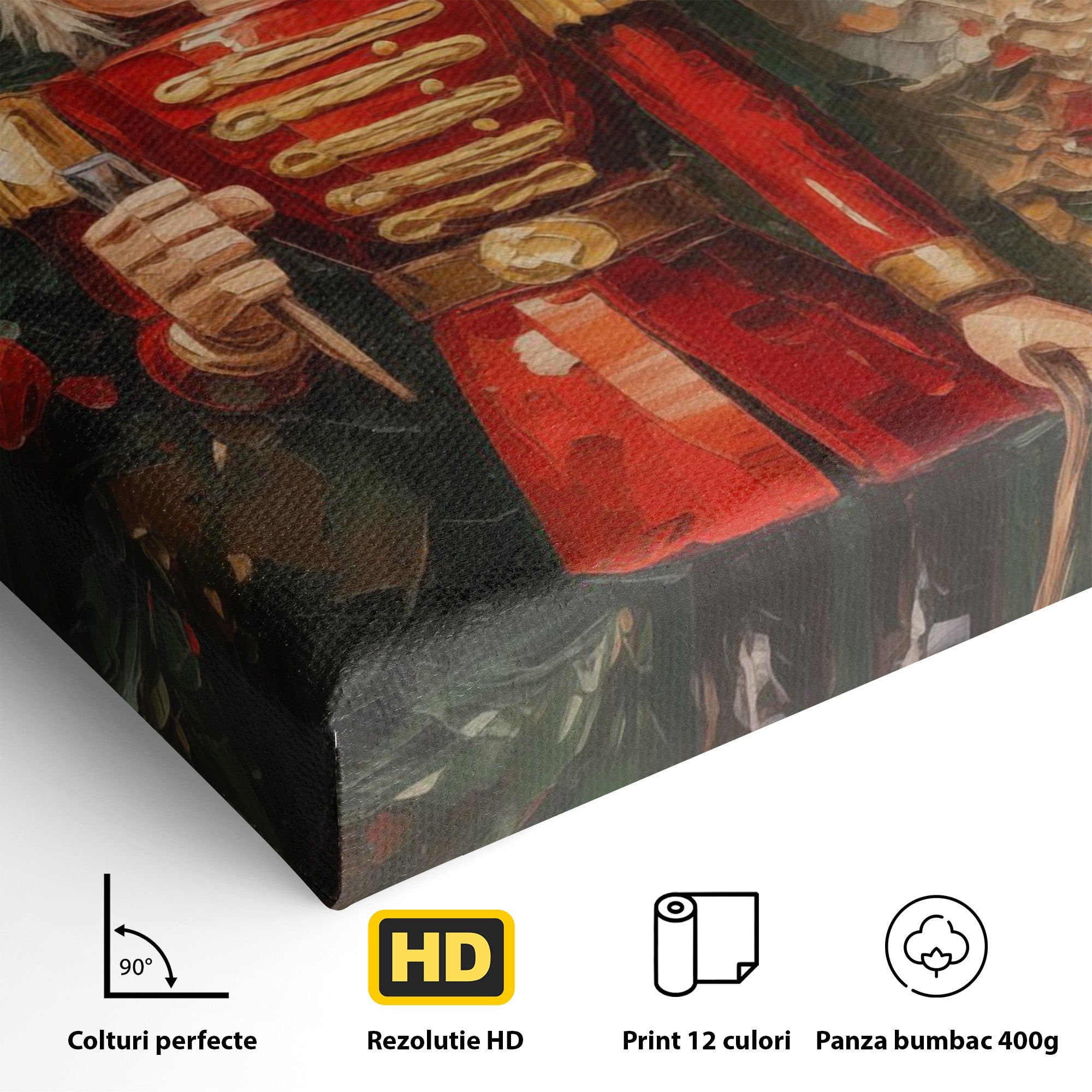 Tablou Canvas Premium LuxCanva® PI1075, Spargator De Nuci Festiv, Craciun, Soldat, Decoratiuni, Traditie, Living, Culori Vibrante