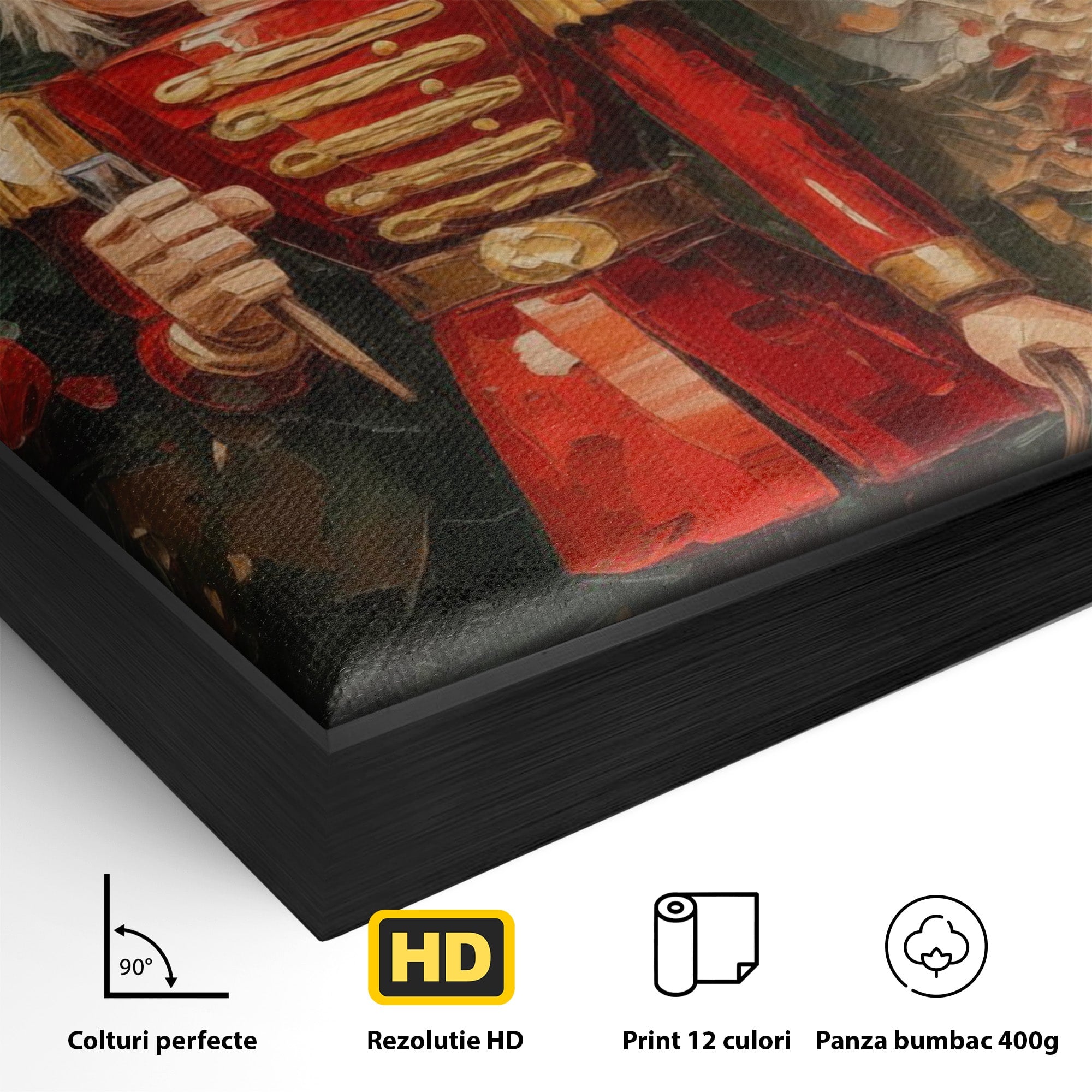 Tablou Canvas Premium LuxCanva® PI1075, Spargator De Nuci Festiv, Craciun, Soldat, Decoratiuni, Traditie, Living, Culori Vibrante