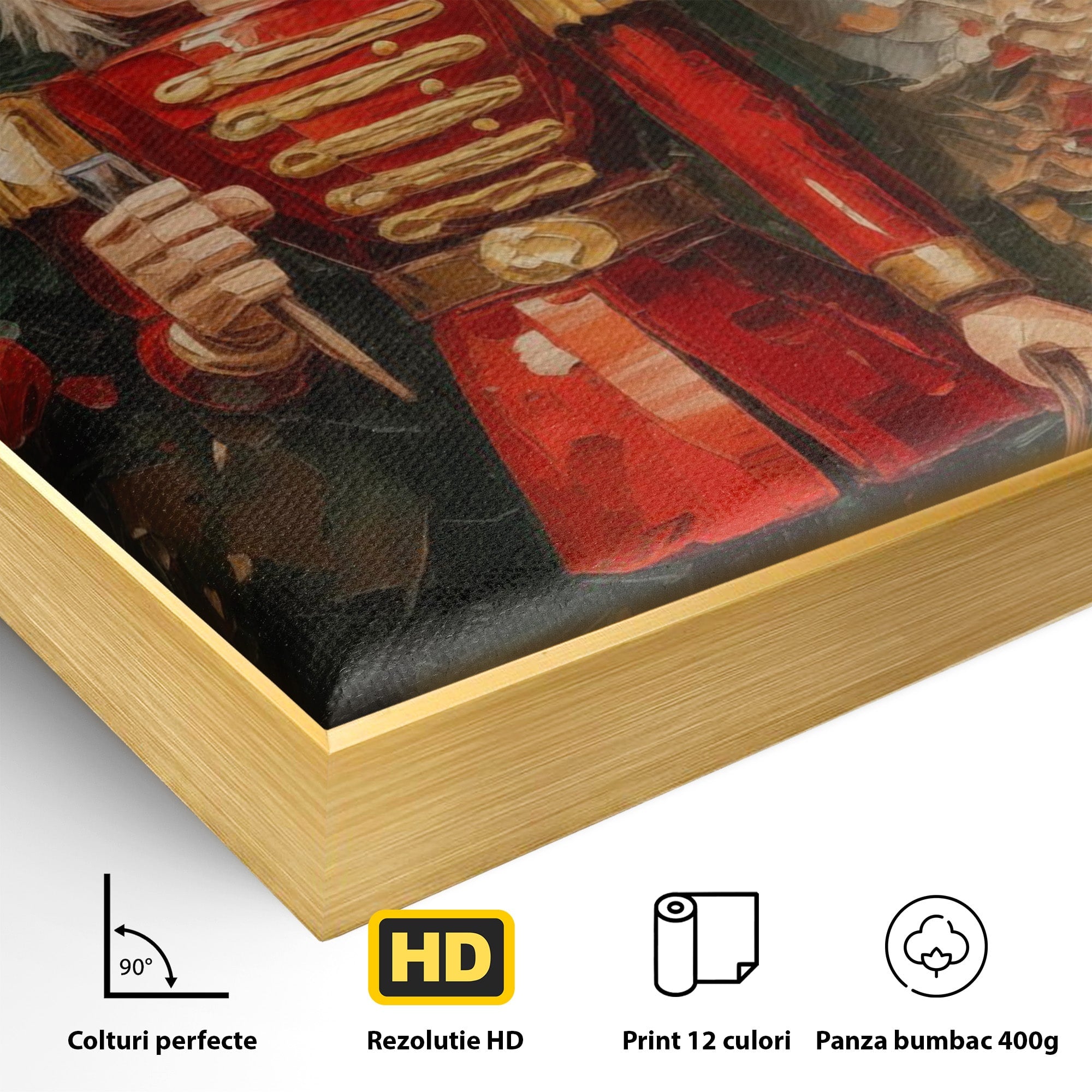 Tablou Canvas Premium LuxCanva® PI1075, Spargator De Nuci Festiv, Craciun, Soldat, Decoratiuni, Traditie, Living, Culori Vibrante