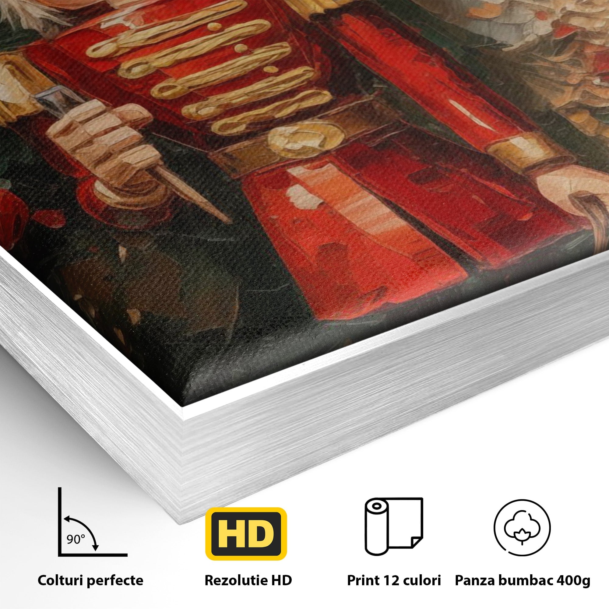 Tablou Canvas Premium LuxCanva® PI1075, Spargator De Nuci Festiv, Craciun, Soldat, Decoratiuni, Traditie, Living, Culori Vibrante