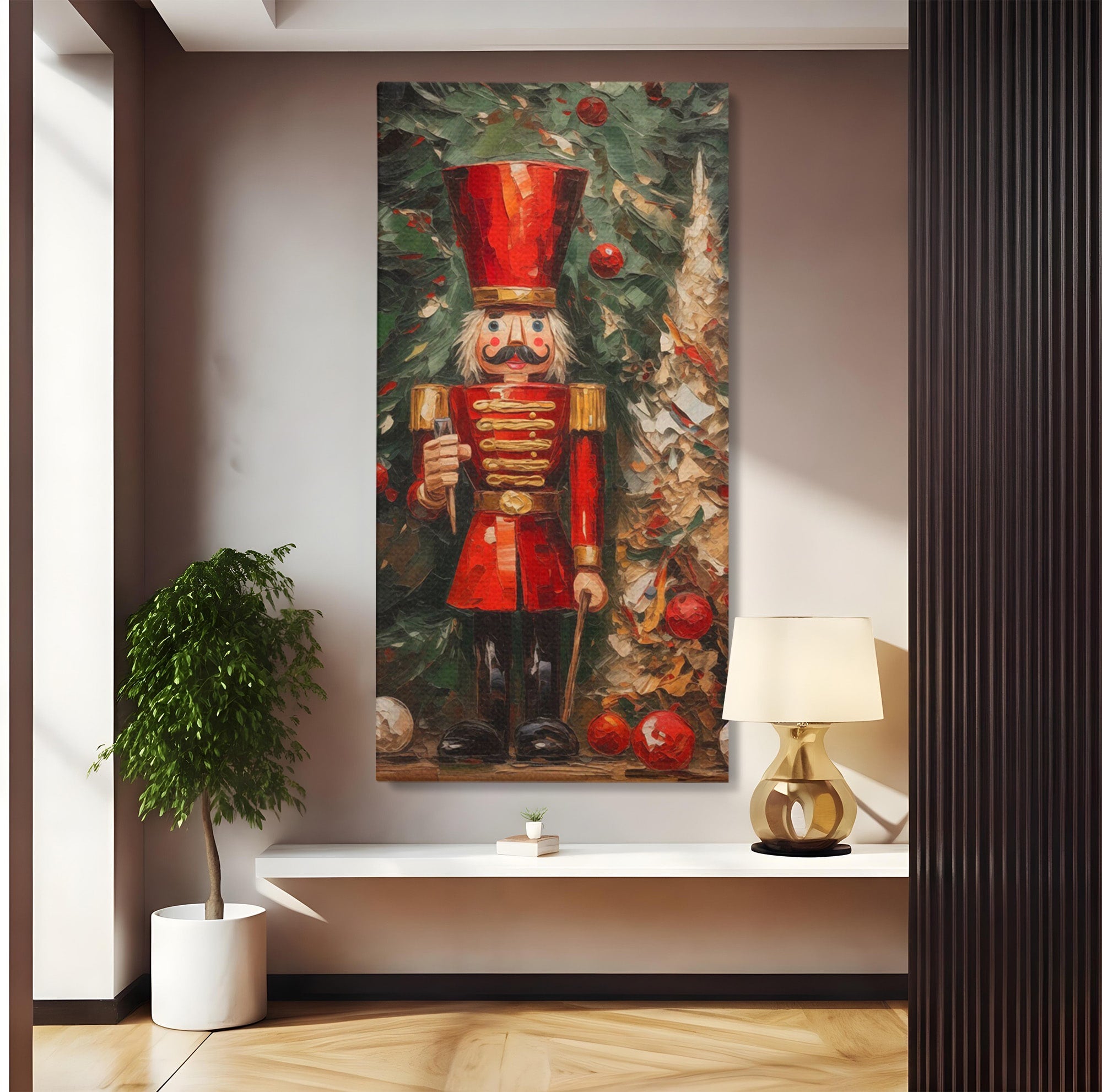 Tablou Canvas Premium LuxCanva® PI1075, Spargator De Nuci Festiv, Craciun, Soldat, Decoratiuni, Traditie, Living, Culori Vibrante