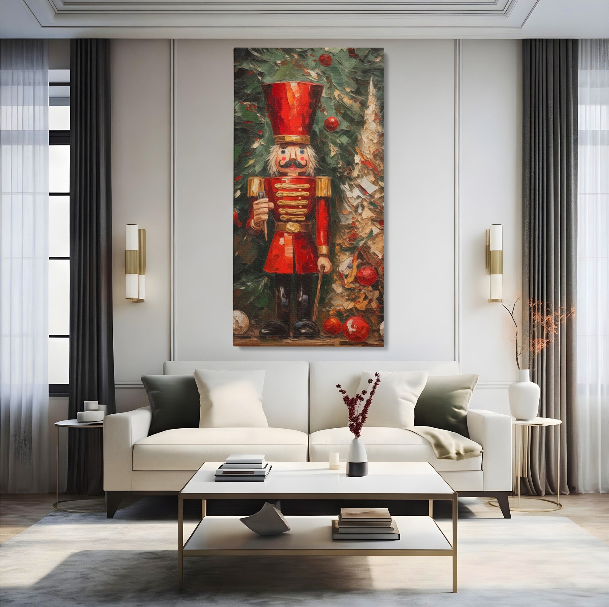 Tablou Canvas Premium LuxCanva® PI1075, Spargator De Nuci Festiv, Craciun, Soldat, Decoratiuni, Traditie, Living, Culori Vibrante