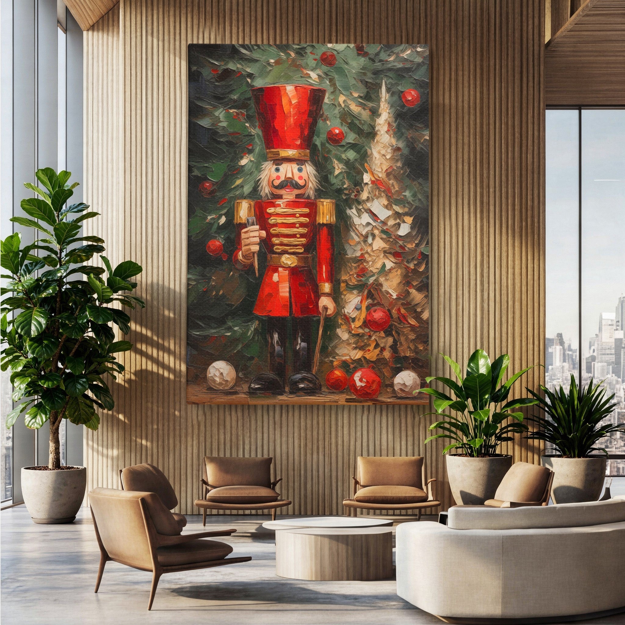 Tablou Canvas Premium LuxCanva® PI1075, Spargator De Nuci Festiv, Craciun, Soldat, Decoratiuni, Traditie, Living, Culori Vibrante