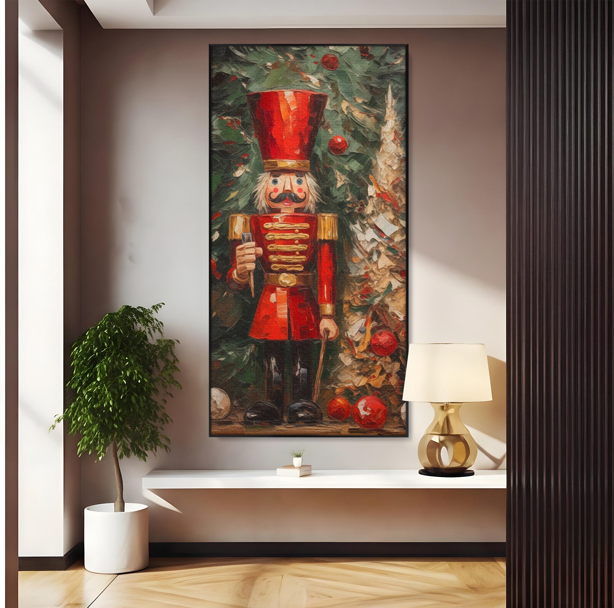 Tablou Canvas Premium LuxCanva® PI1075, Spargator De Nuci Festiv, Craciun, Soldat, Decoratiuni, Traditie, Living, Culori Vibrante
