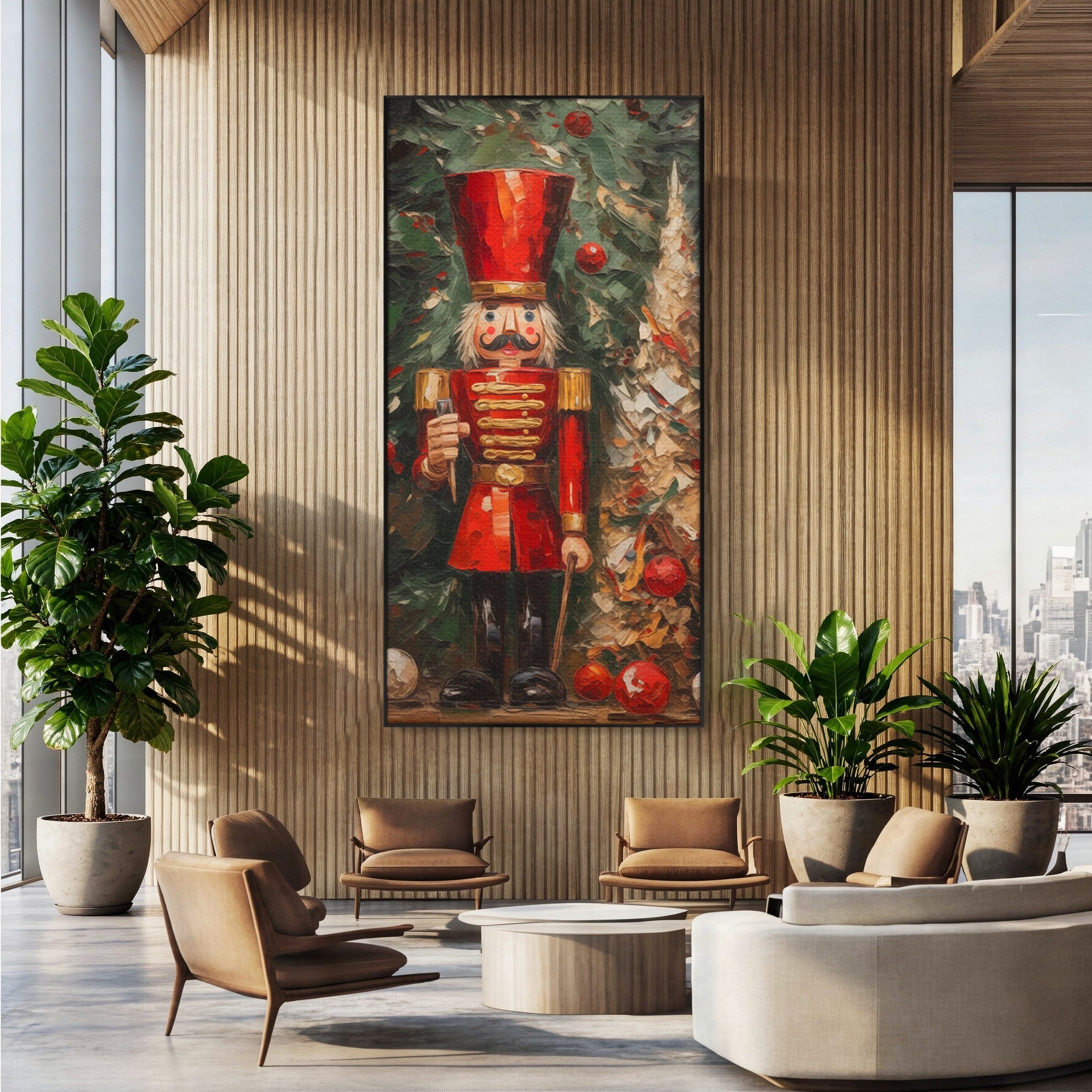 Tablou Canvas Premium LuxCanva® PI1075, Spargator De Nuci Festiv, Craciun, Soldat, Decoratiuni, Traditie, Living, Culori Vibrante