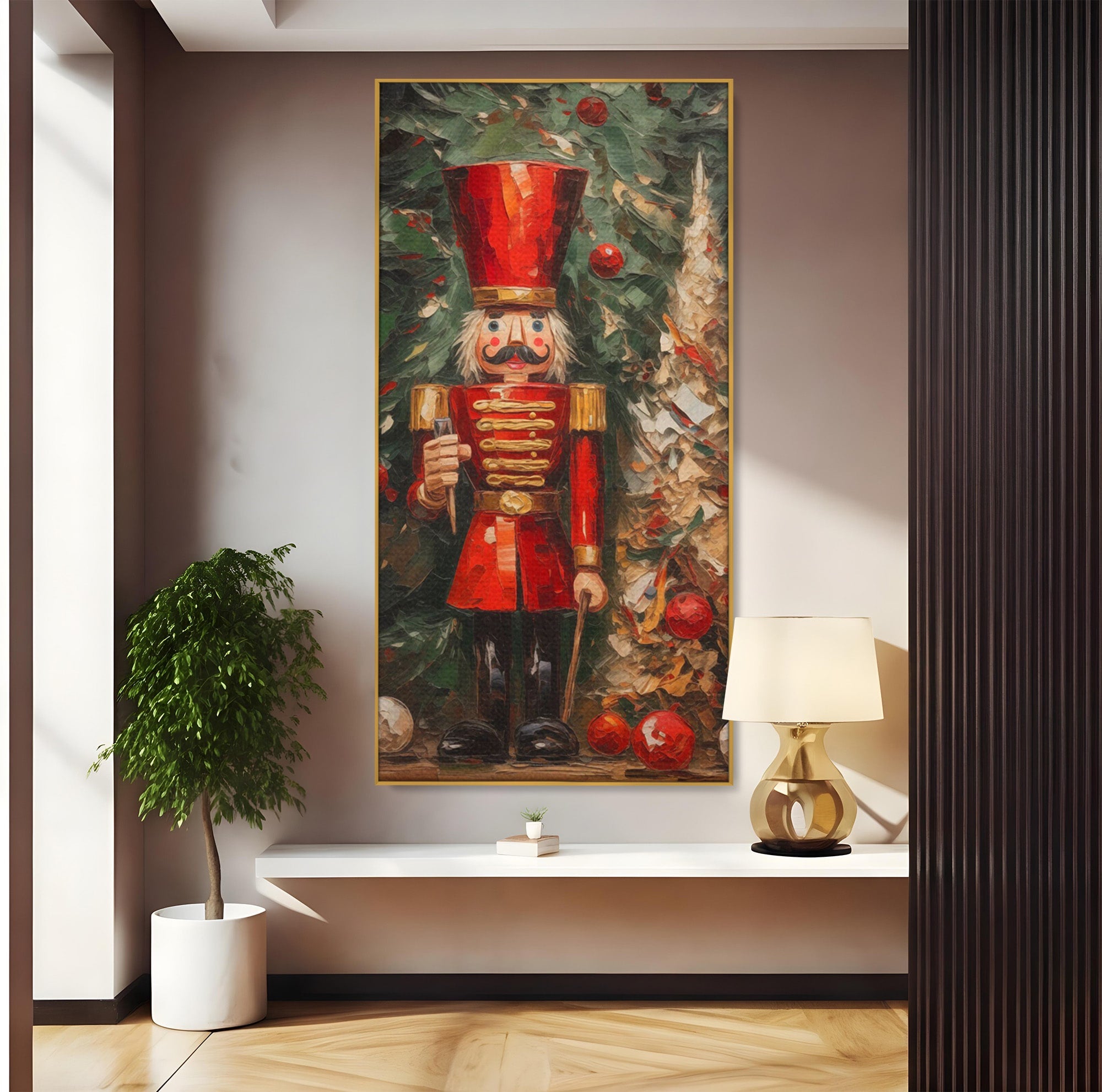 Tablou Canvas Premium LuxCanva® PI1075, Spargator De Nuci Festiv, Craciun, Soldat, Decoratiuni, Traditie, Living, Culori Vibrante