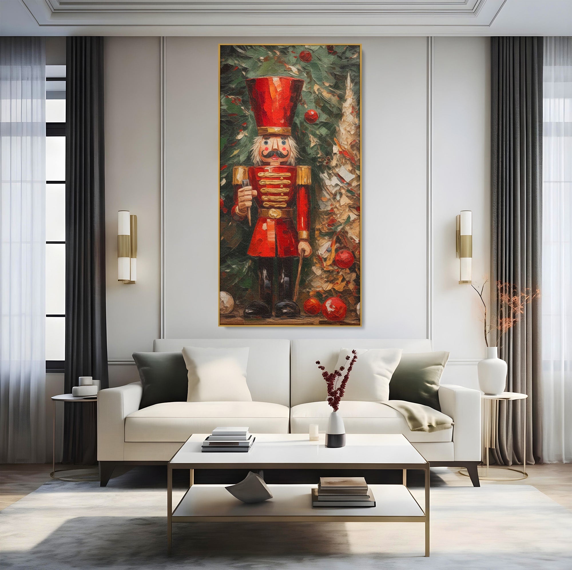 Tablou Canvas Premium LuxCanva® PI1075, Spargator De Nuci Festiv, Craciun, Soldat, Decoratiuni, Traditie, Living, Culori Vibrante