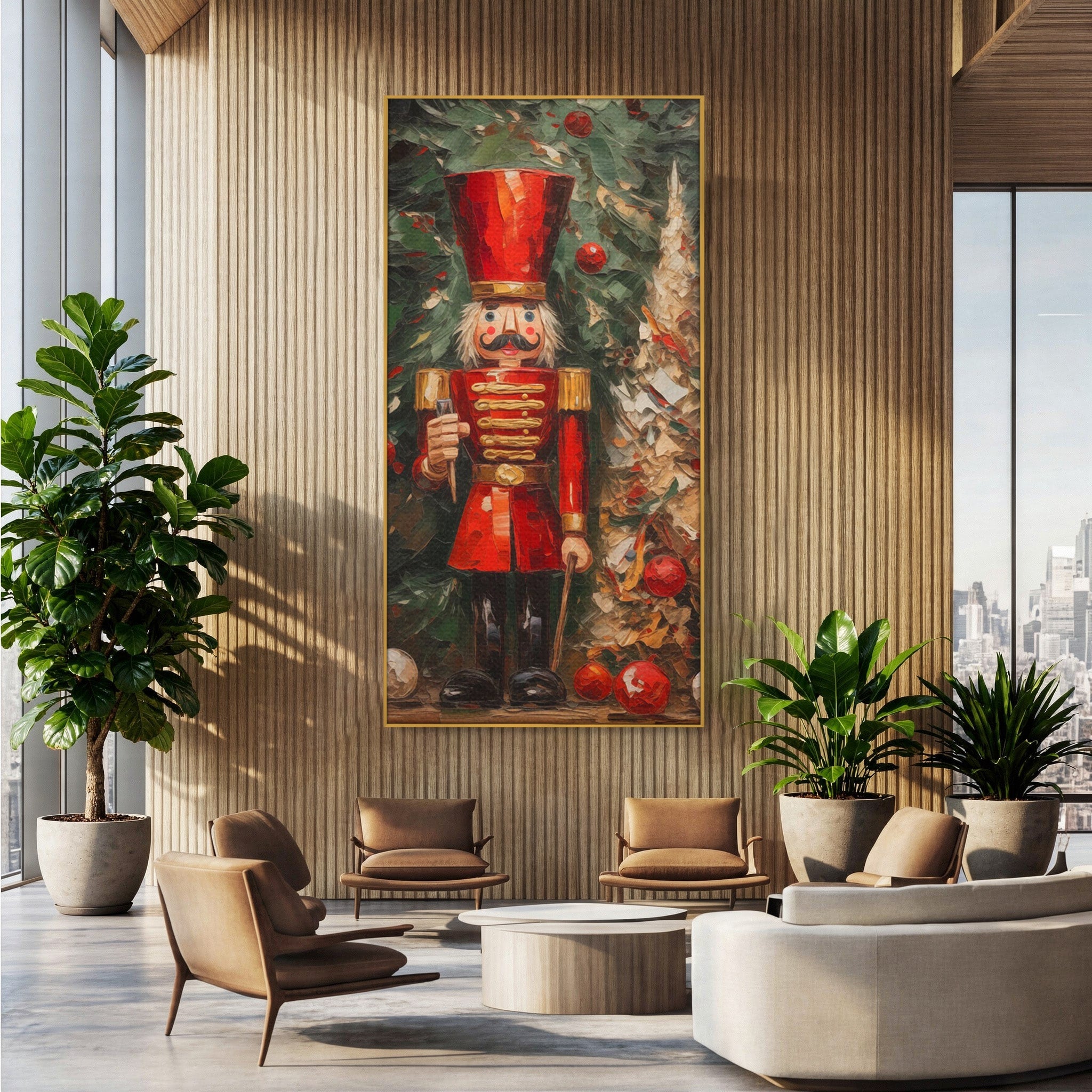 Tablou Canvas Premium LuxCanva® PI1075, Spargator De Nuci Festiv, Craciun, Soldat, Decoratiuni, Traditie, Living, Culori Vibrante