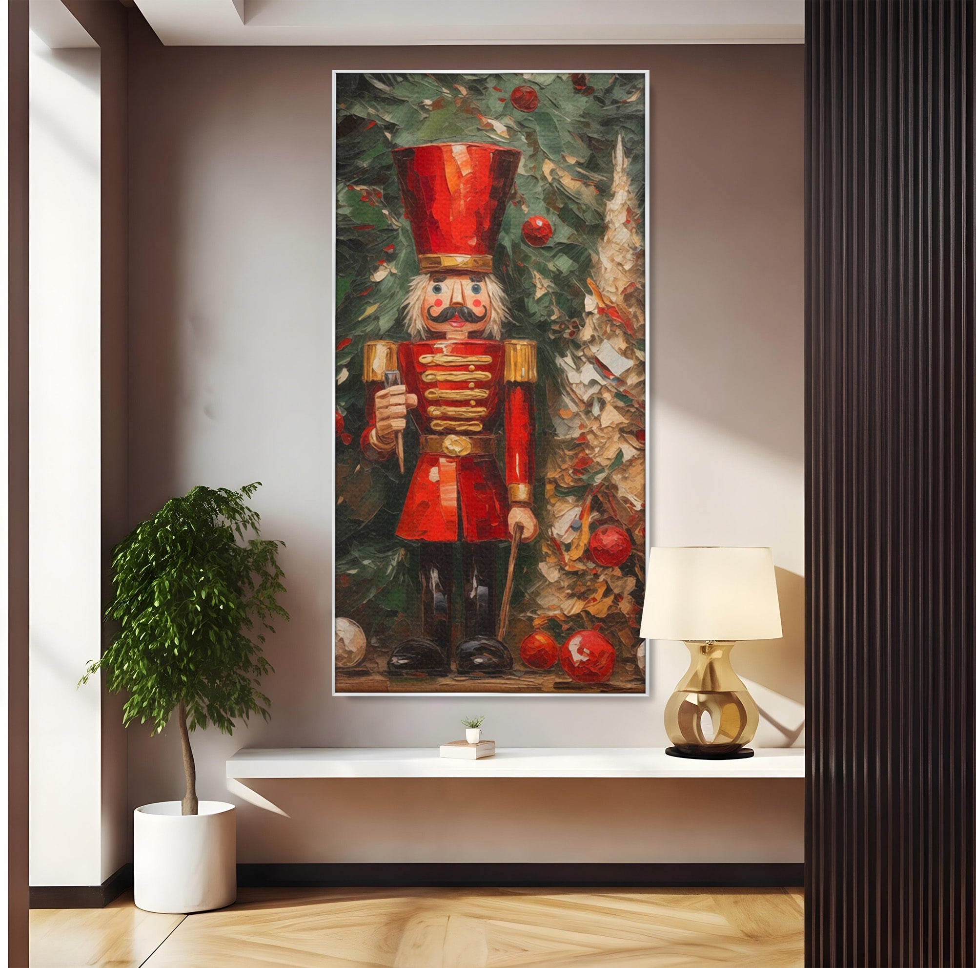 Tablou Canvas Premium LuxCanva® PI1075, Spargator De Nuci Festiv, Craciun, Soldat, Decoratiuni, Traditie, Living, Culori Vibrante
