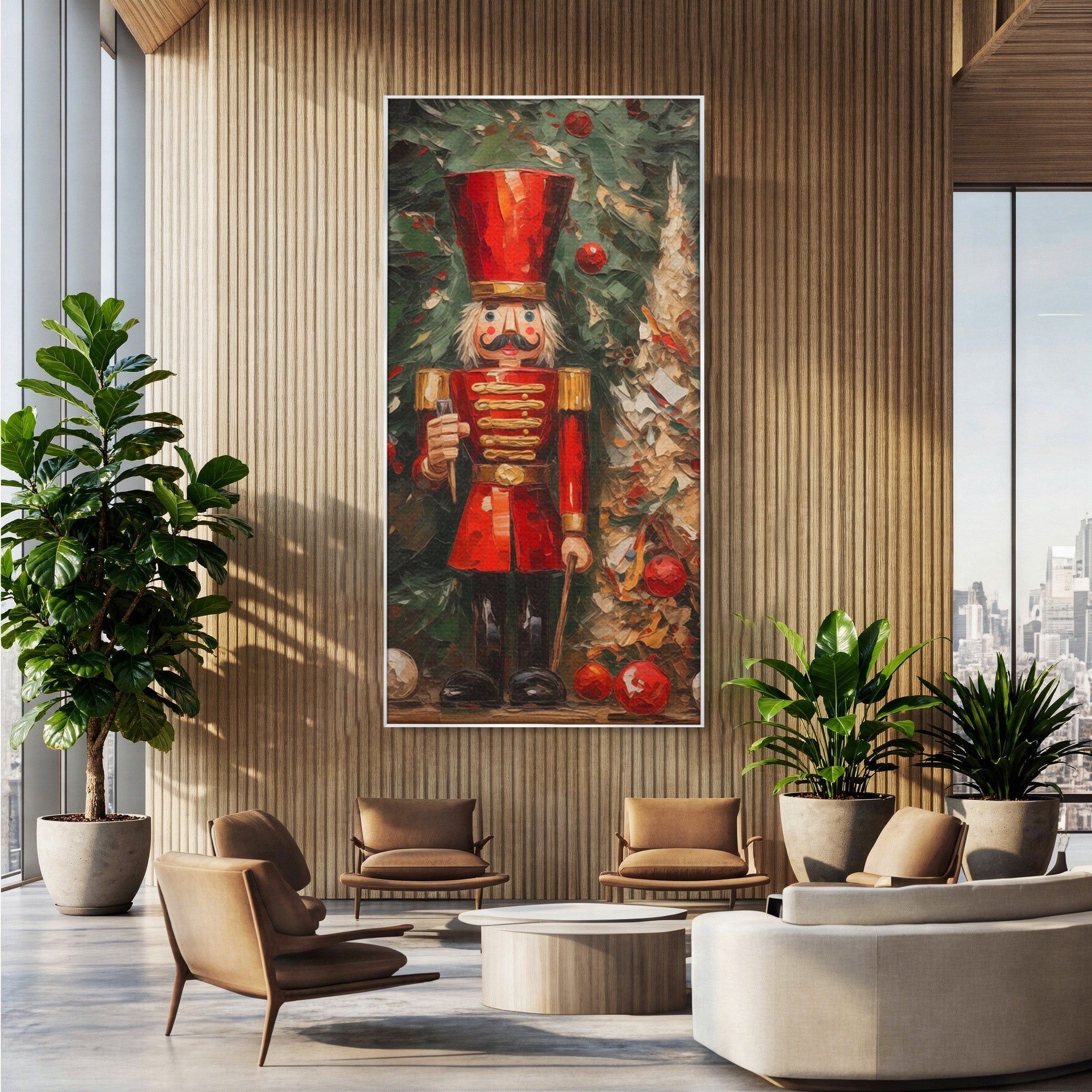 Tablou Canvas Premium LuxCanva® PI1075, Spargator De Nuci Festiv, Craciun, Soldat, Decoratiuni, Traditie, Living, Culori Vibrante