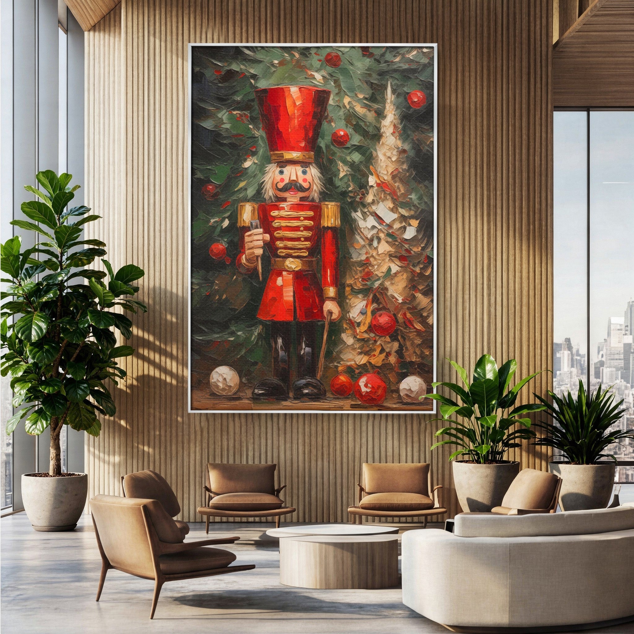 Tablou Canvas Premium LuxCanva® PI1075, Spargator De Nuci Festiv, Craciun, Soldat, Decoratiuni, Traditie, Living, Culori Vibrante