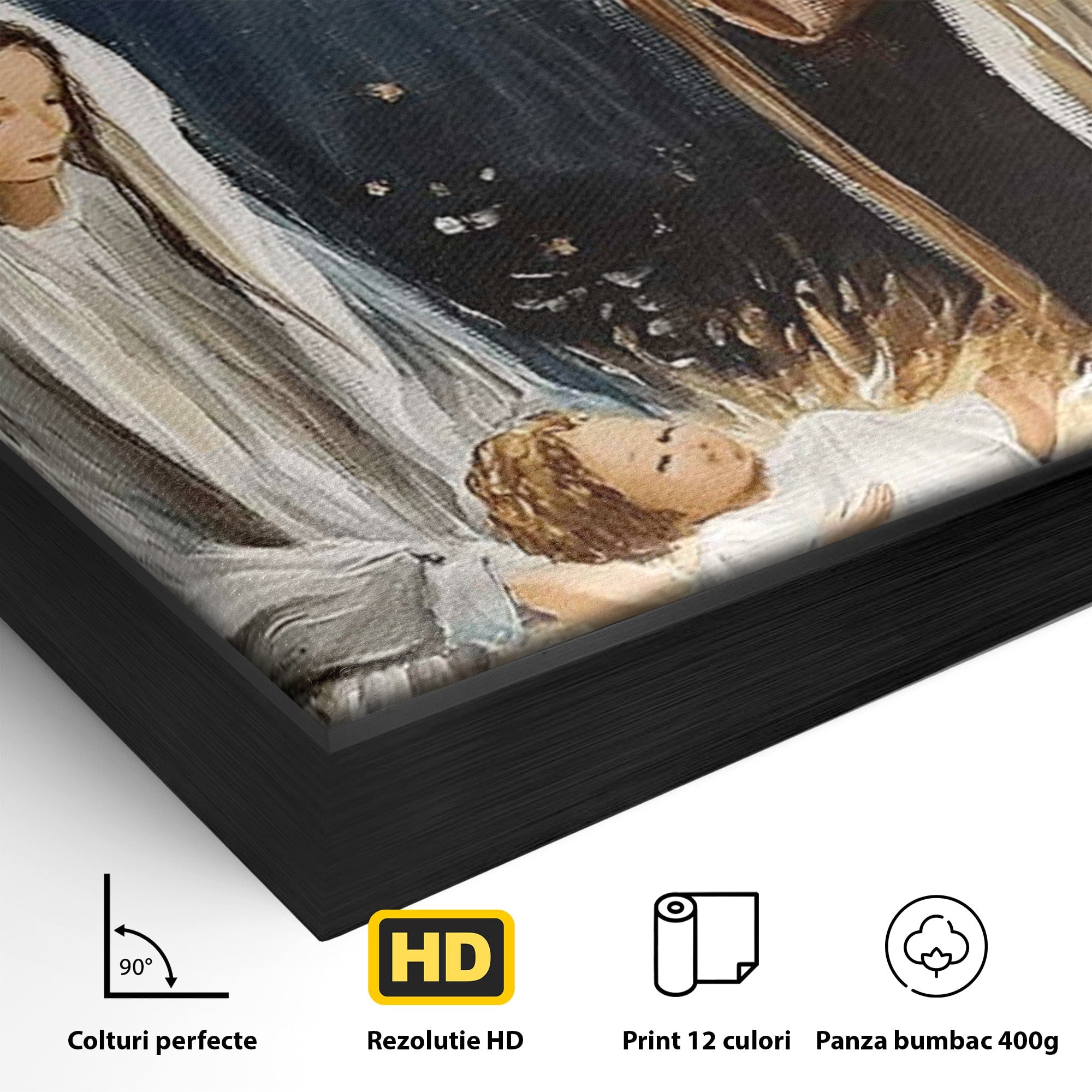 Tablou Canvas Premium LuxCanva® PI1078, Nasterea Domnului, Religie, Craciun, Familie, Spiritualitate, Dormitor, Culori Vibrante