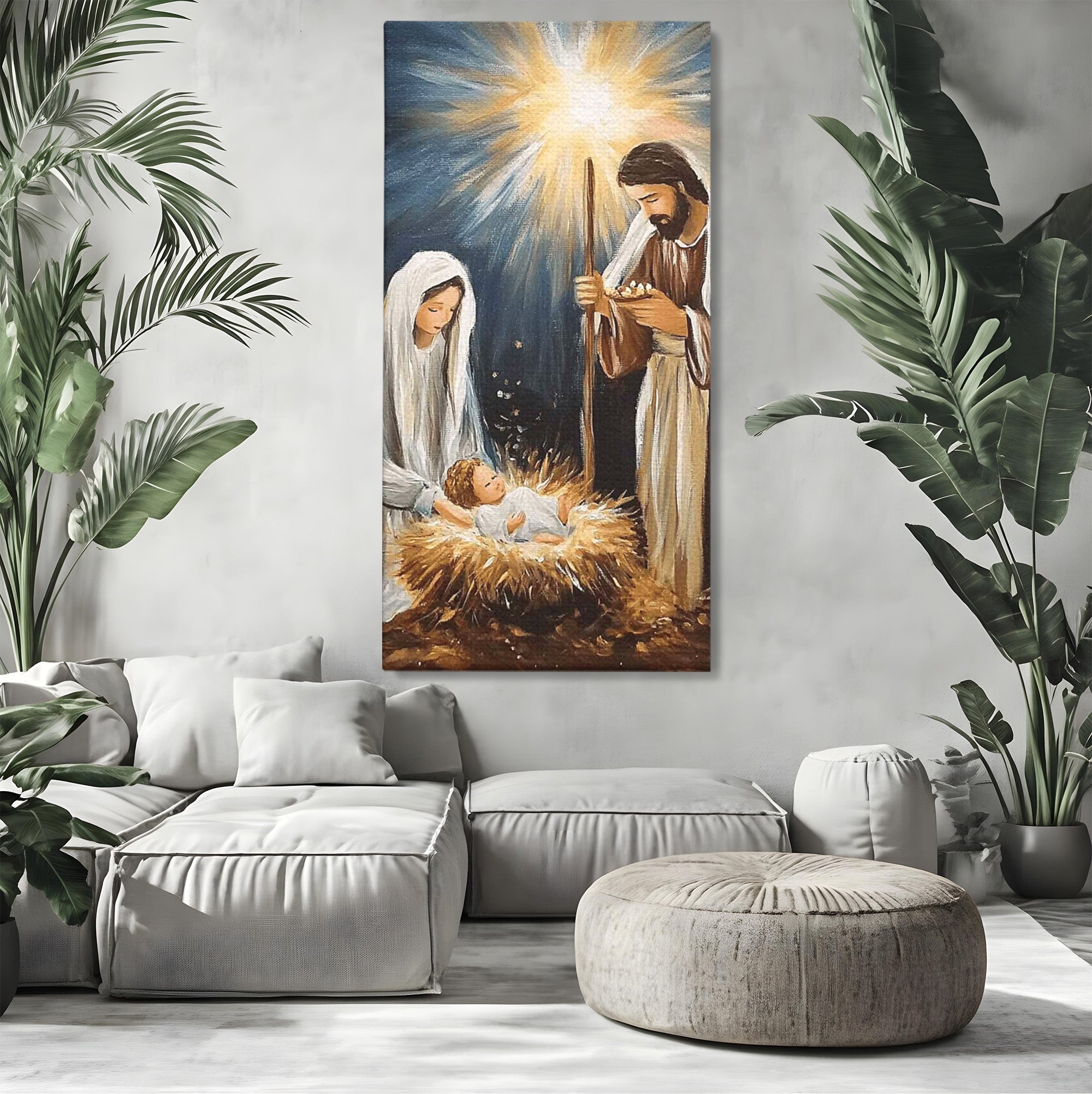 Tablou Canvas Premium LuxCanva® PI1078, Nasterea Domnului, Religie, Craciun, Familie, Spiritualitate, Dormitor, Culori Vibrante
