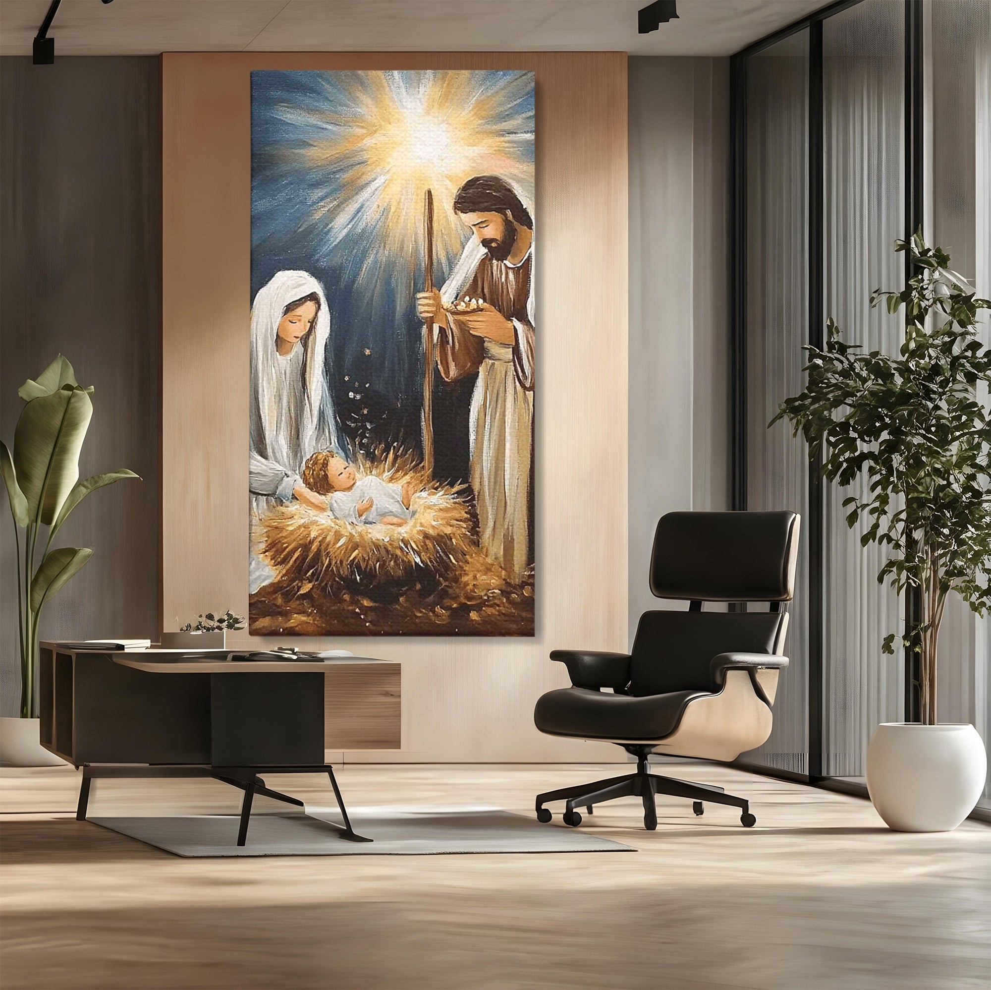 Tablou Canvas Premium LuxCanva® PI1078, Nasterea Domnului, Religie, Craciun, Familie, Spiritualitate, Dormitor, Culori Vibrante
