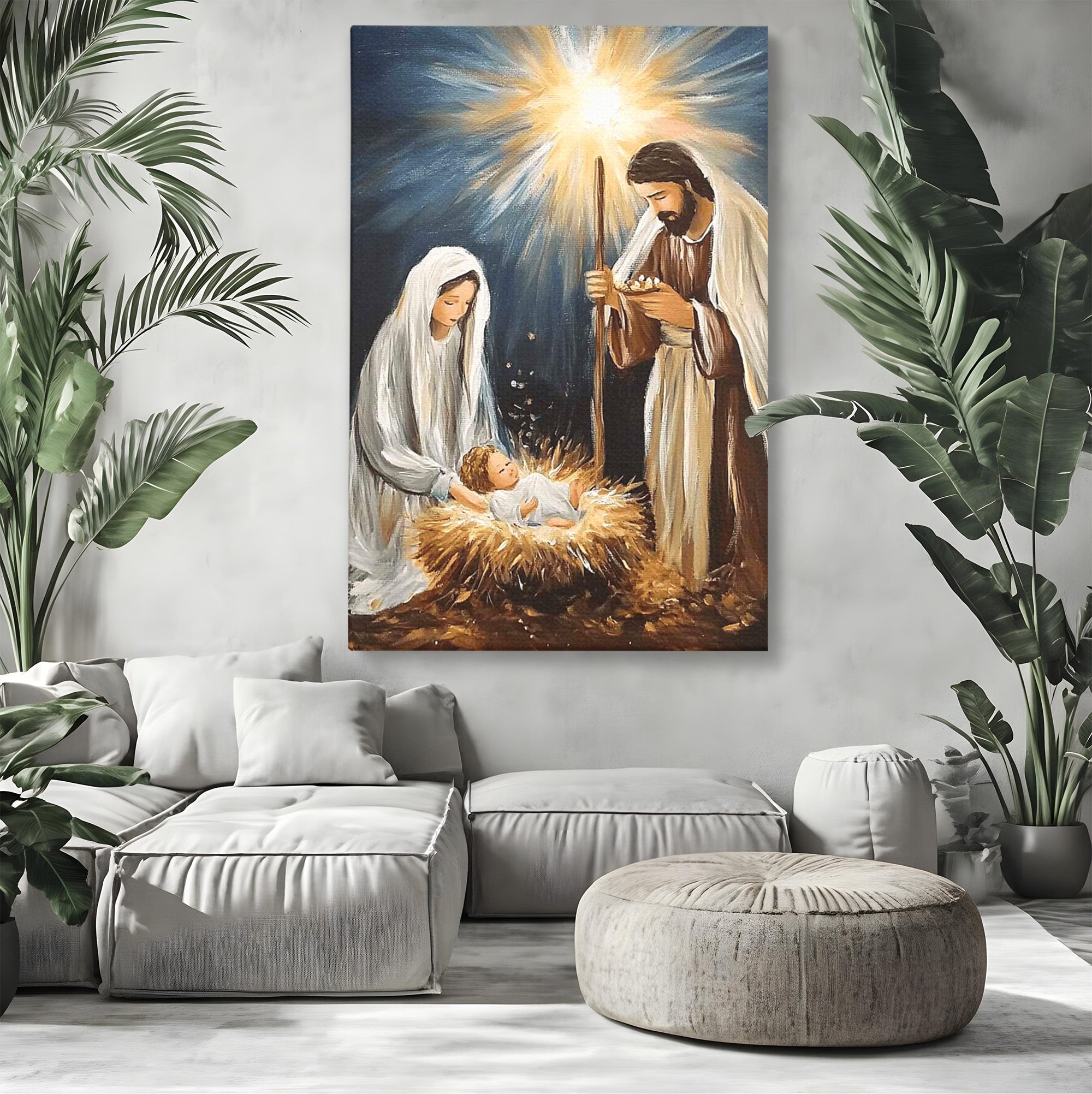 Tablou Canvas Premium LuxCanva® PI1078, Nasterea Domnului, Religie, Craciun, Familie, Spiritualitate, Dormitor, Culori Vibrante