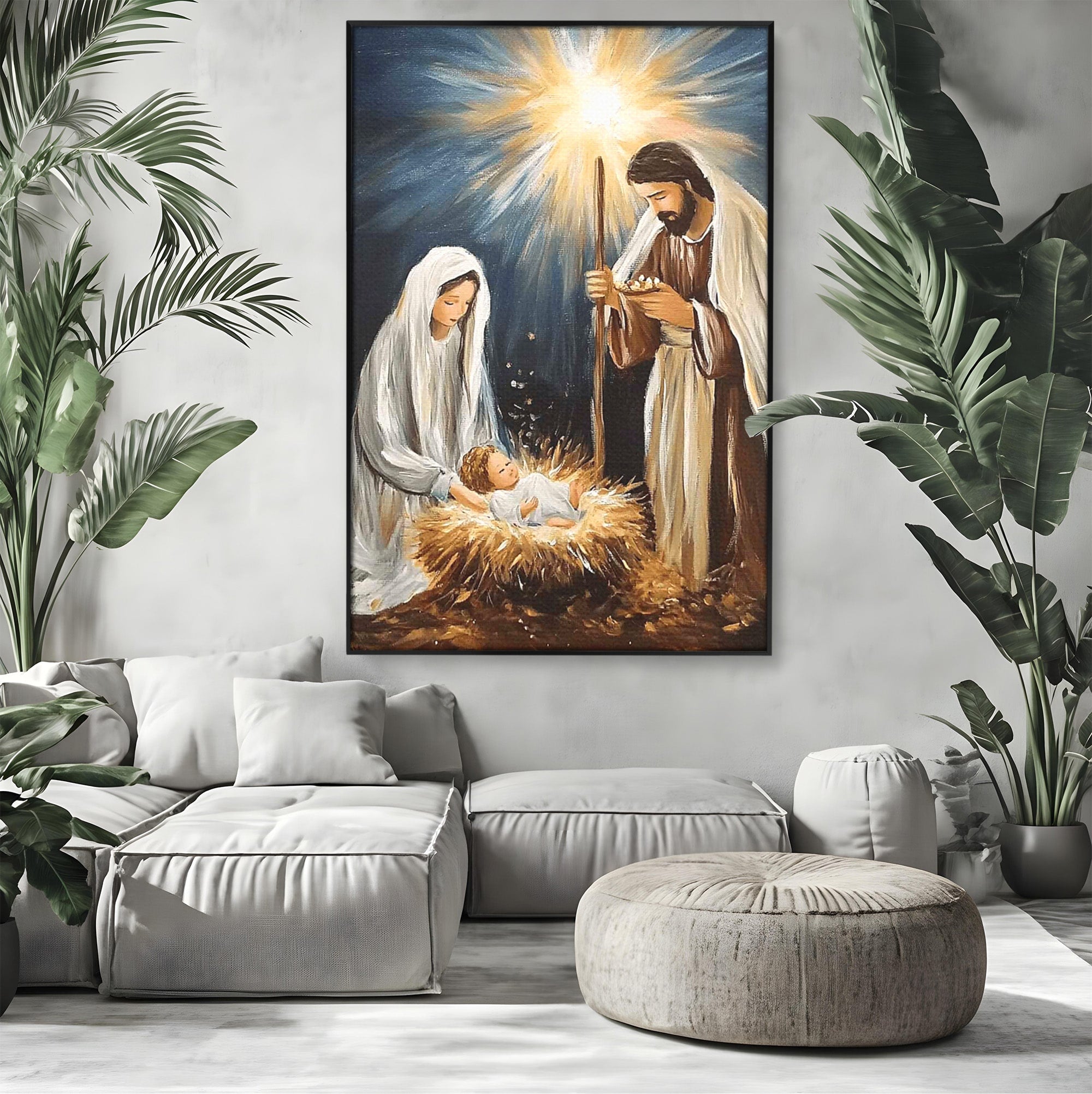 Tablou Canvas Premium LuxCanva® PI1078, Nasterea Domnului, Religie, Craciun, Familie, Spiritualitate, Dormitor, Culori Vibrante
