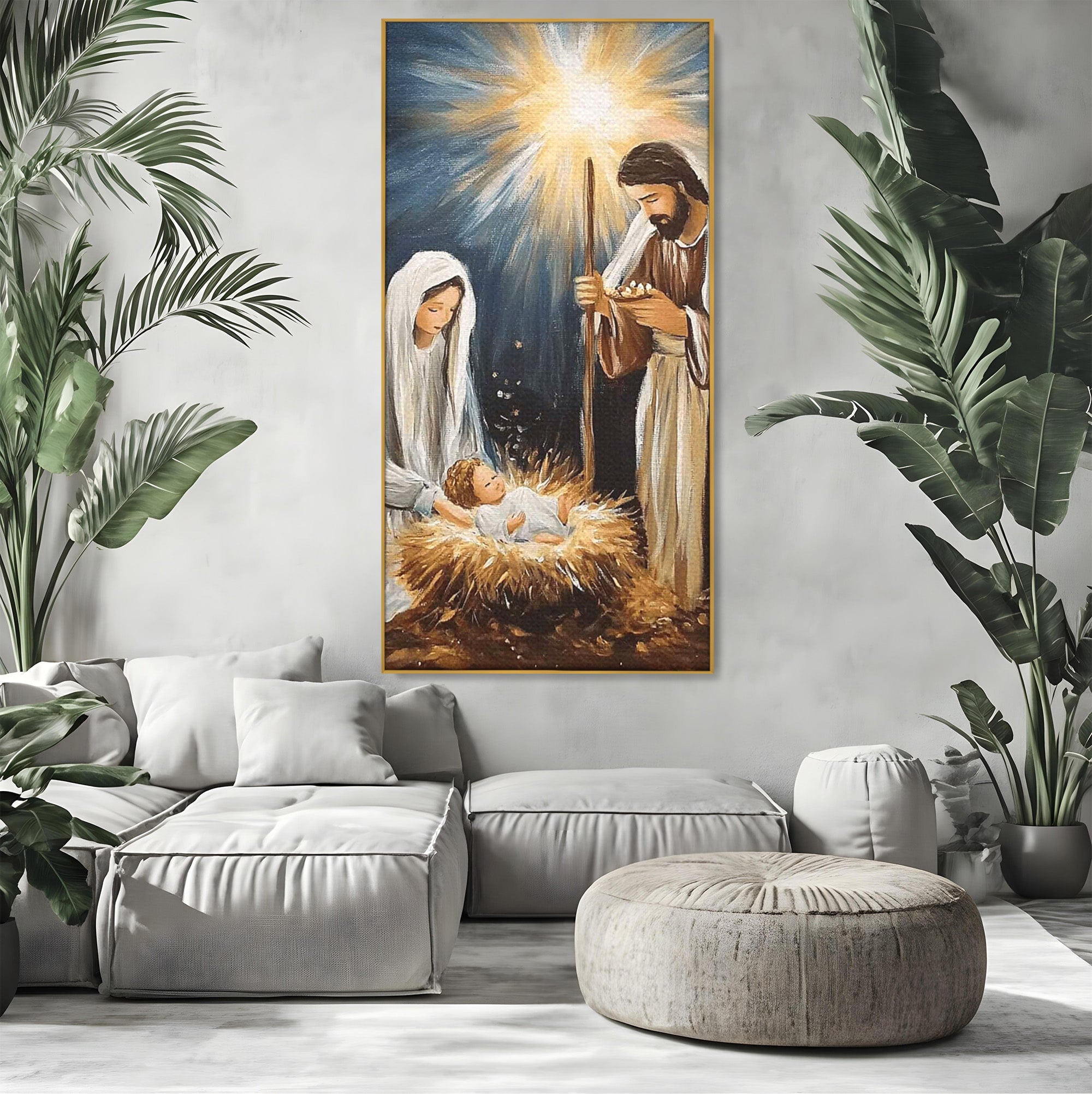 Tablou Canvas Premium LuxCanva® PI1078, Nasterea Domnului, Religie, Craciun, Familie, Spiritualitate, Dormitor, Culori Vibrante