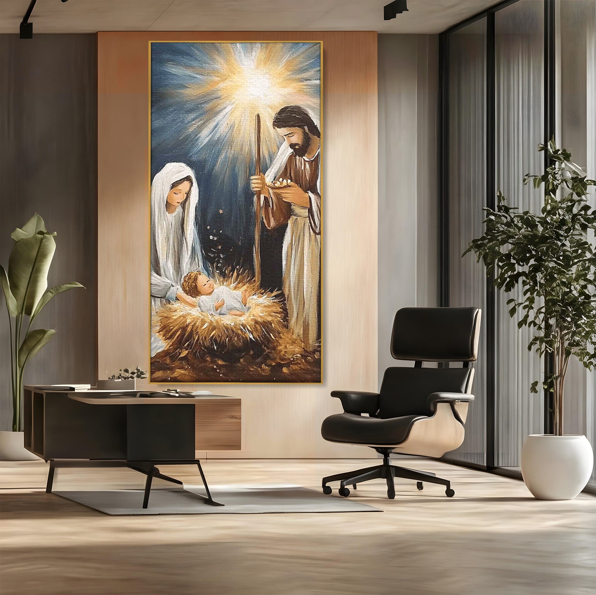 Tablou Canvas Premium LuxCanva® PI1078, Nasterea Domnului, Religie, Craciun, Familie, Spiritualitate, Dormitor, Culori Vibrante