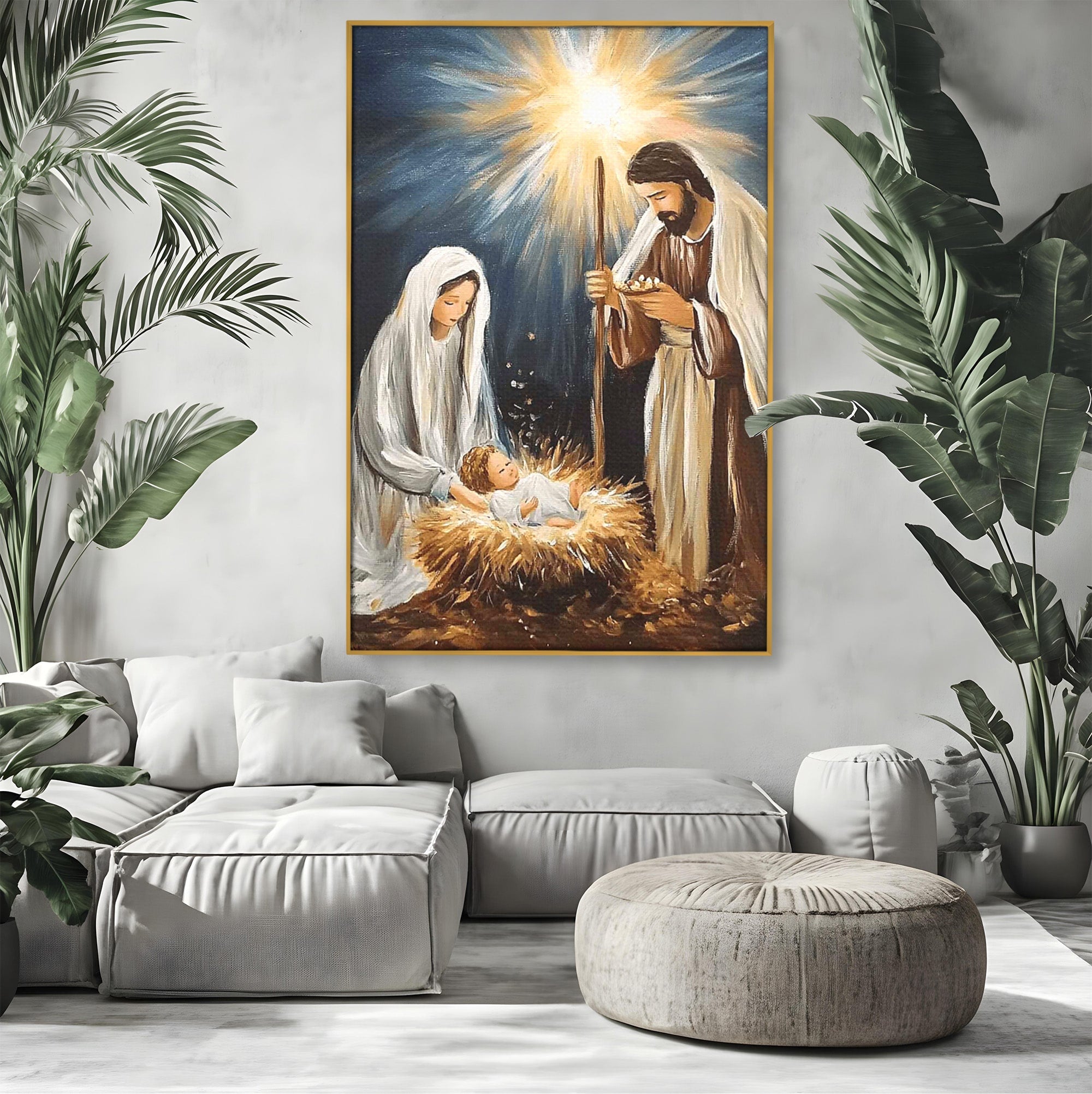 Tablou Canvas Premium LuxCanva® PI1078, Nasterea Domnului, Religie, Craciun, Familie, Spiritualitate, Dormitor, Culori Vibrante