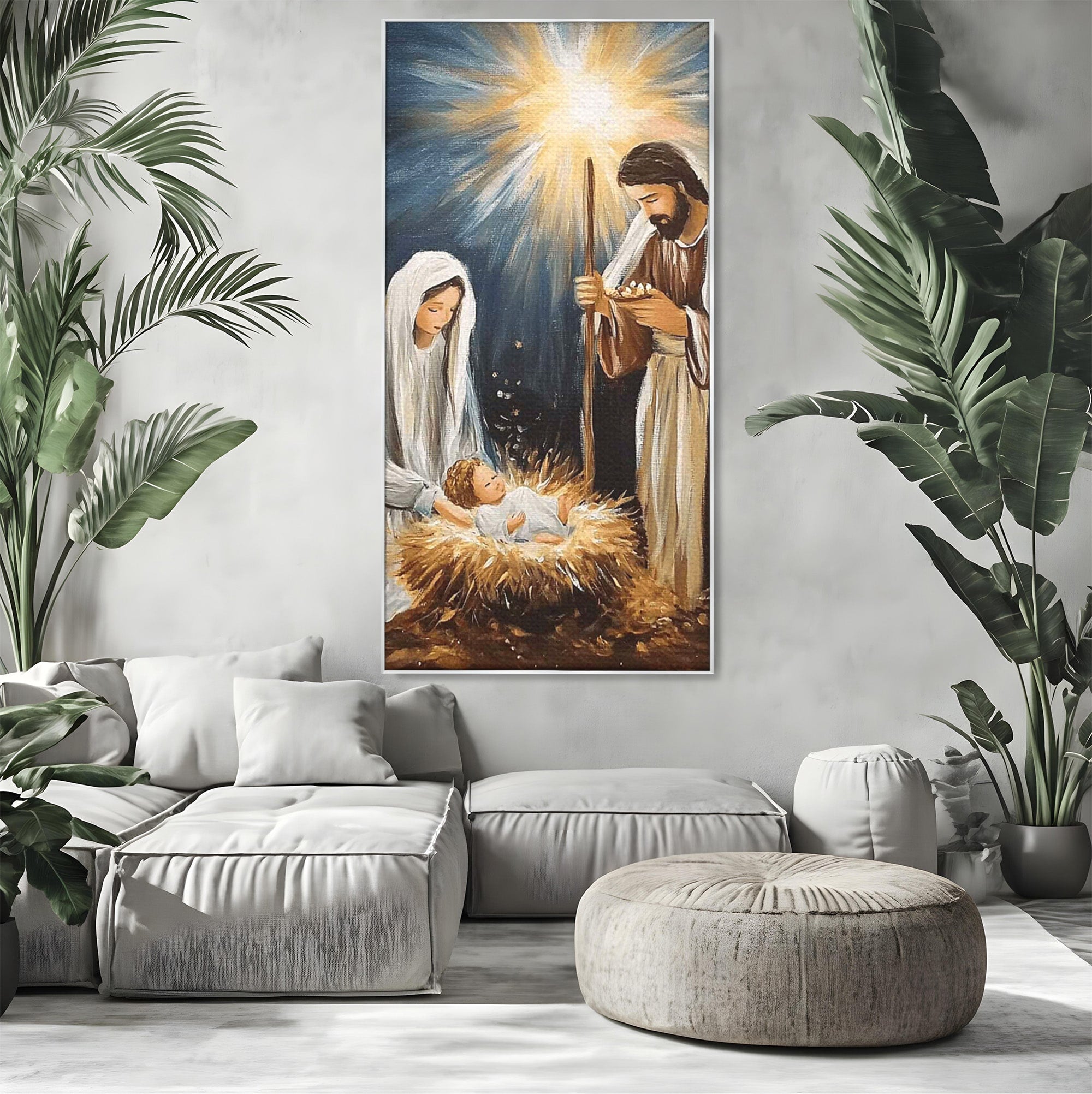 Tablou Canvas Premium LuxCanva® PI1078, Nasterea Domnului, Religie, Craciun, Familie, Spiritualitate, Dormitor, Culori Vibrante