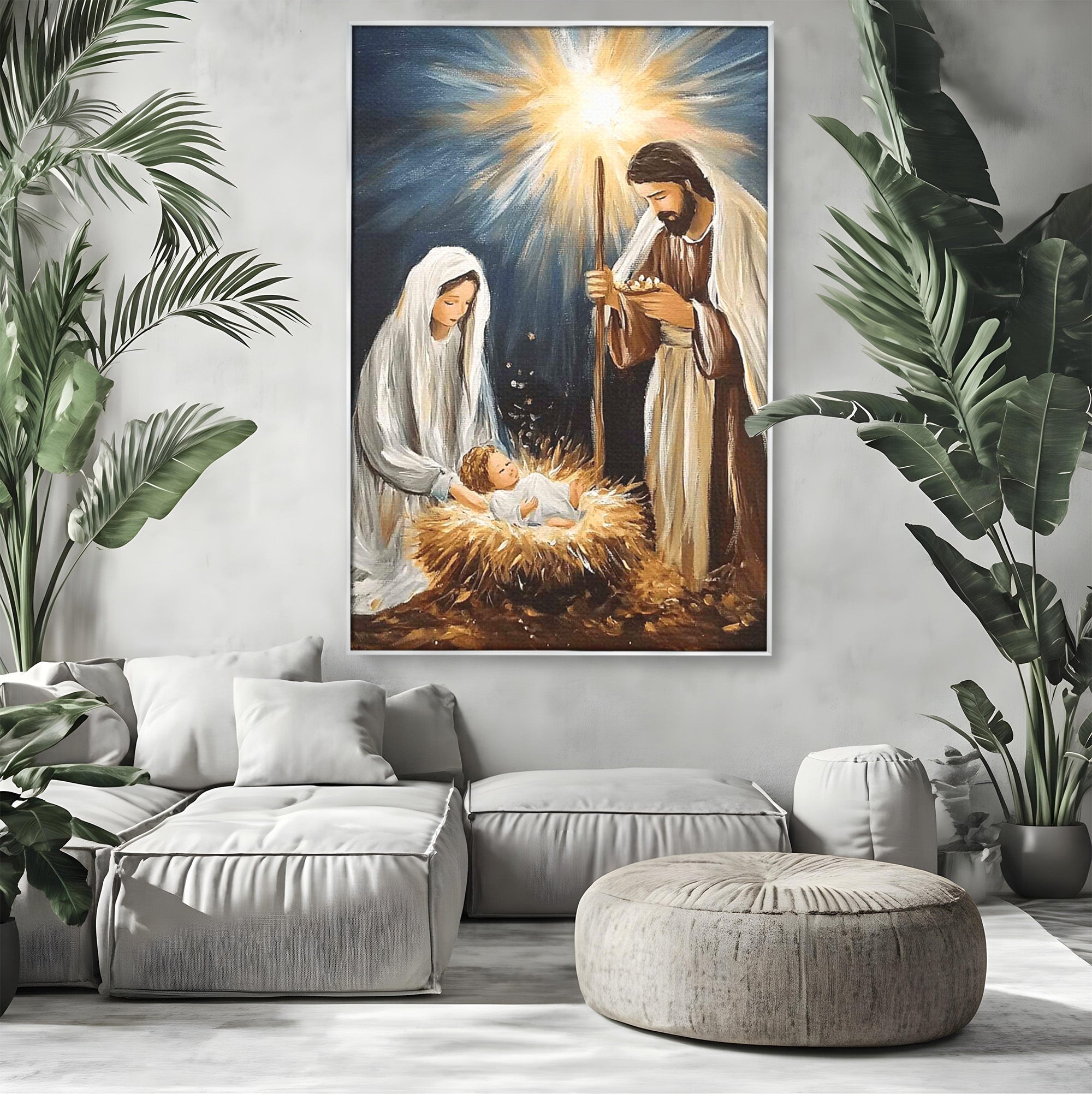 Tablou Canvas Premium LuxCanva® PI1078, Nasterea Domnului, Religie, Craciun, Familie, Spiritualitate, Dormitor, Culori Vibrante
