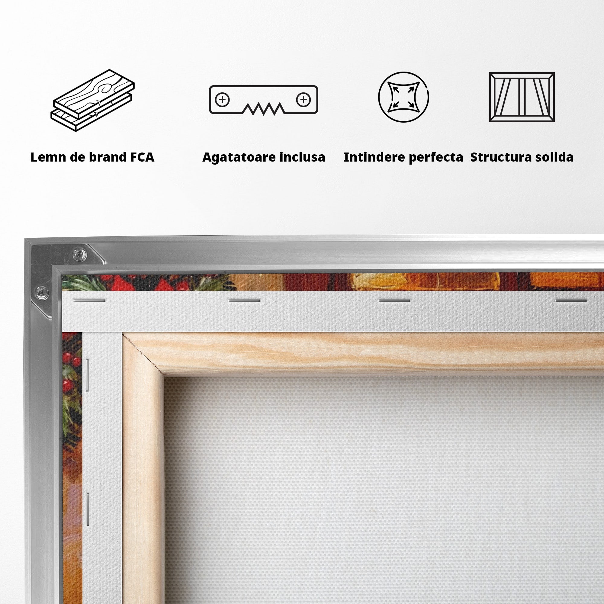 Tablou Canvas Premium LuxCanva® PI1080, Cafenea De Craciun, Seara, Cafea, Decor, Festiv, Iarna, Living, Culori Vibrante