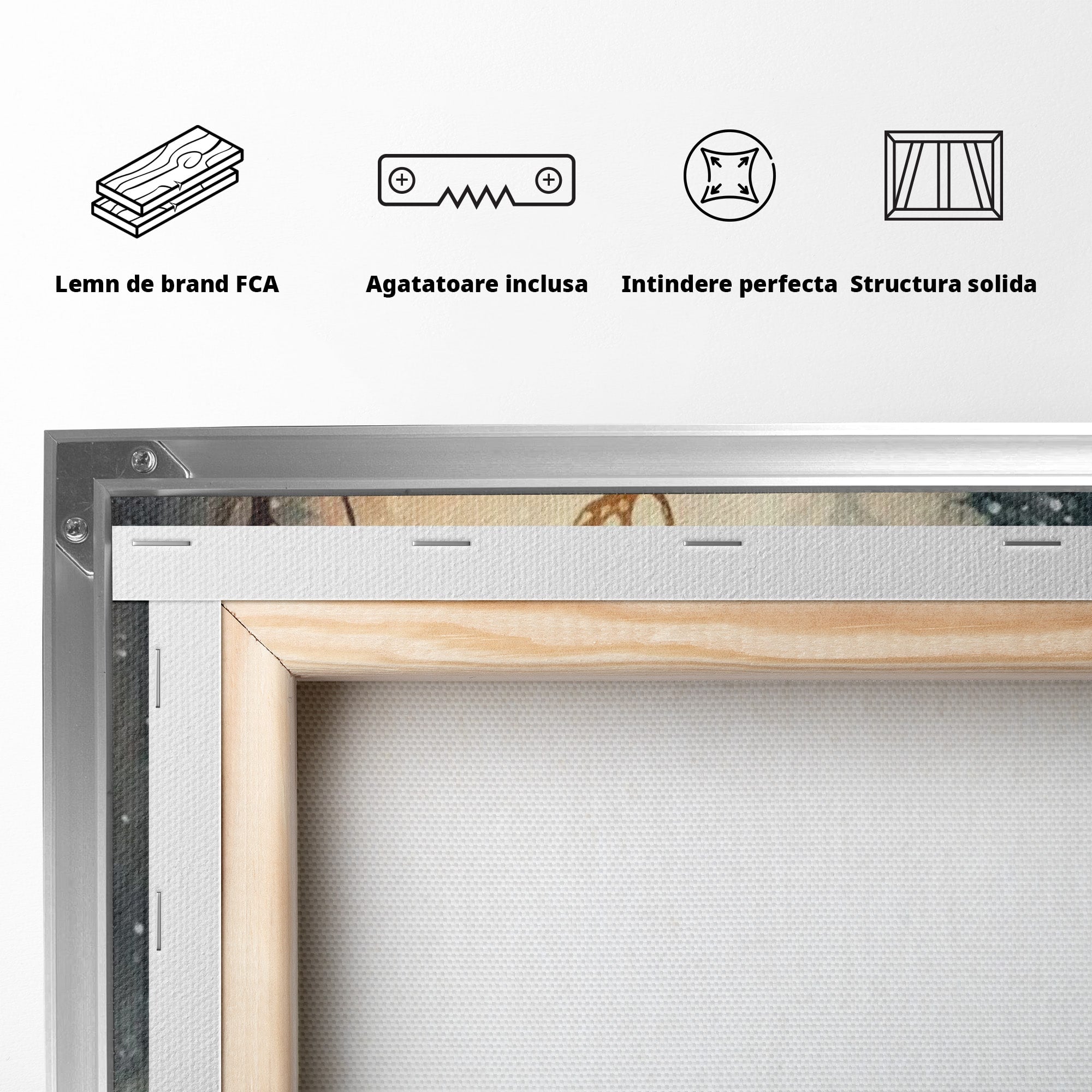 Tablou Canvas Premium LuxCanva® PI1084, Cerb In Zapada, Salbatic, Iarna, Natura, Zapada, Living, Dormitor, Culori Vibrante