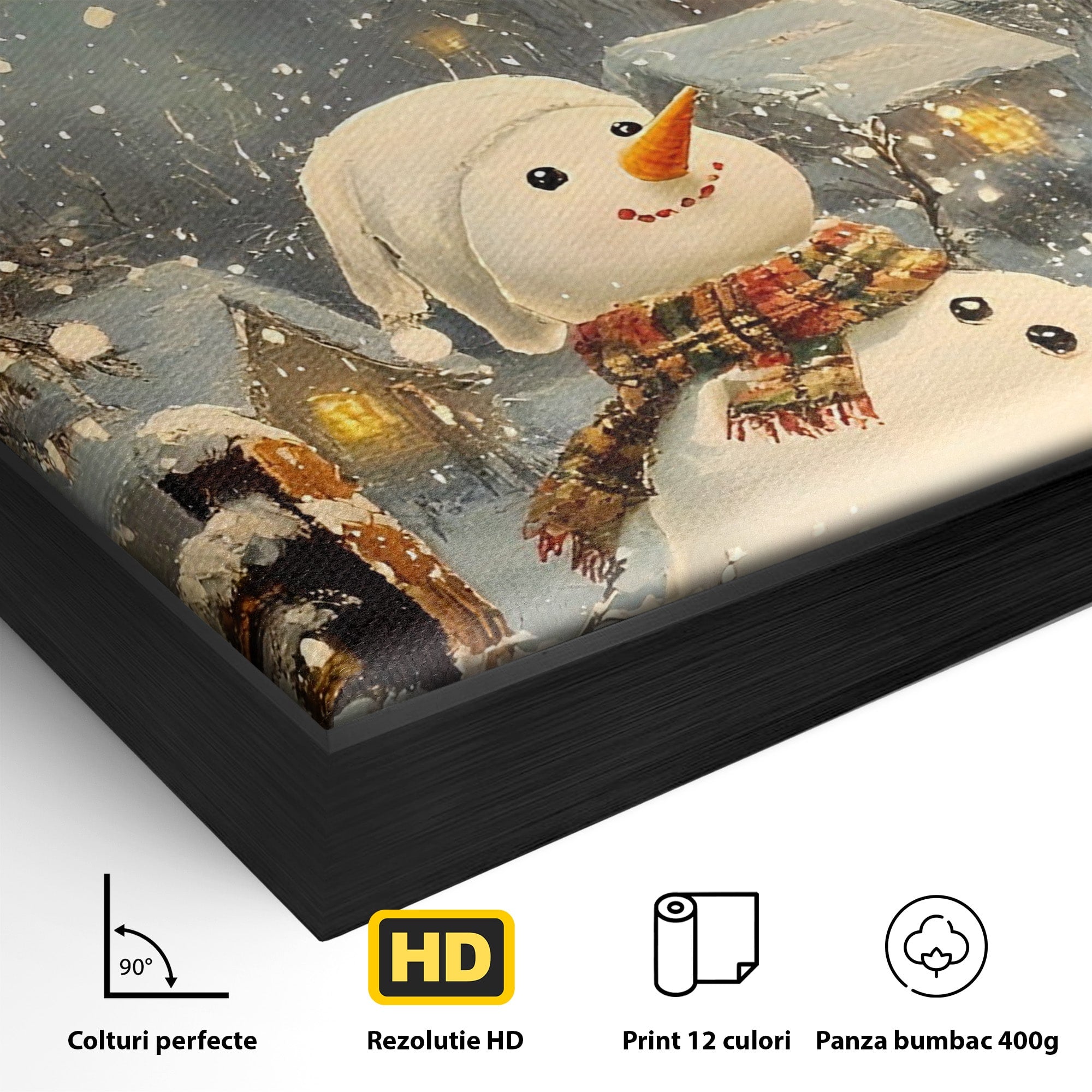 Tablou Canvas Premium LuxCanva® PI1085, Om De Zapada Vesel, Omat, Casa, Peisaj, Noapte, Living, Dormitor, Culori Vibrante
