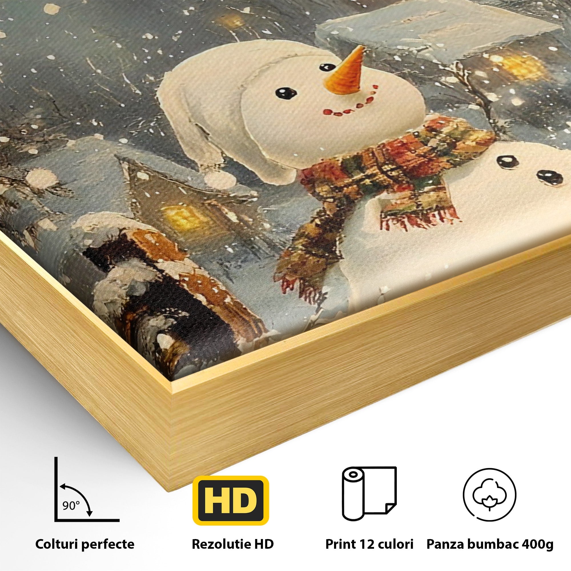Tablou Canvas Premium LuxCanva® PI1085, Om De Zapada Vesel, Omat, Casa, Peisaj, Noapte, Living, Dormitor, Culori Vibrante