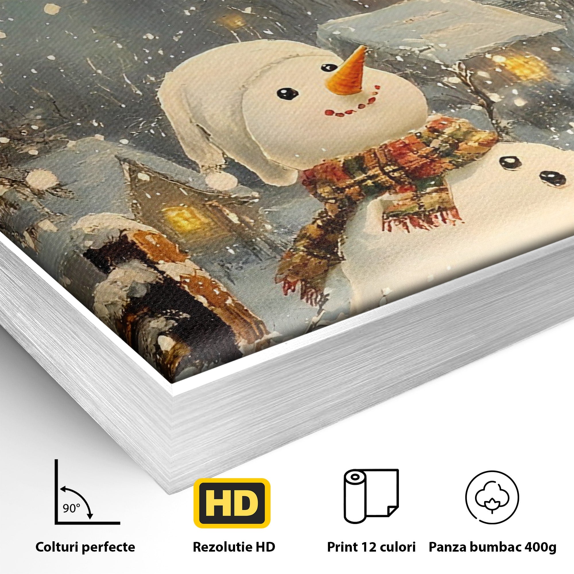 Tablou Canvas Premium LuxCanva® PI1085, Om De Zapada Vesel, Omat, Casa, Peisaj, Noapte, Living, Dormitor, Culori Vibrante