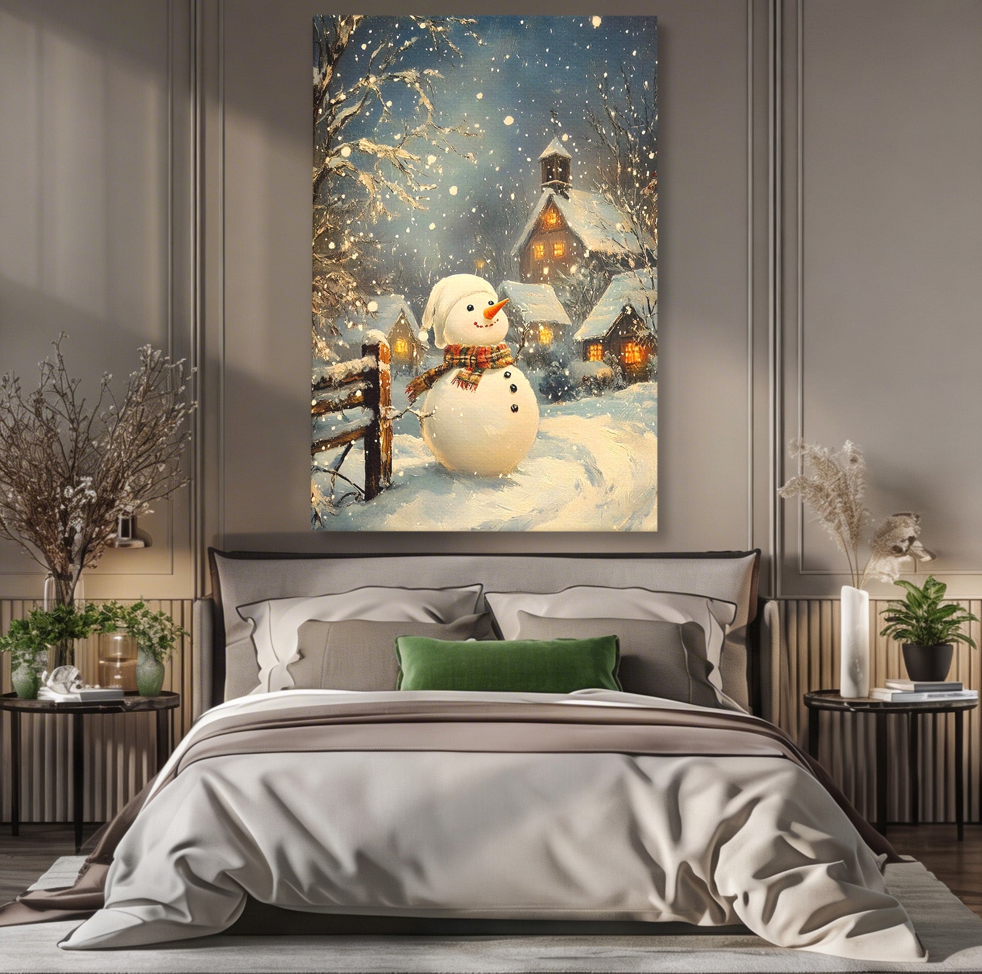 Tablou Canvas Premium LuxCanva® PI1085, Om De Zapada Vesel, Omat, Casa, Peisaj, Noapte, Living, Dormitor, Culori Vibrante