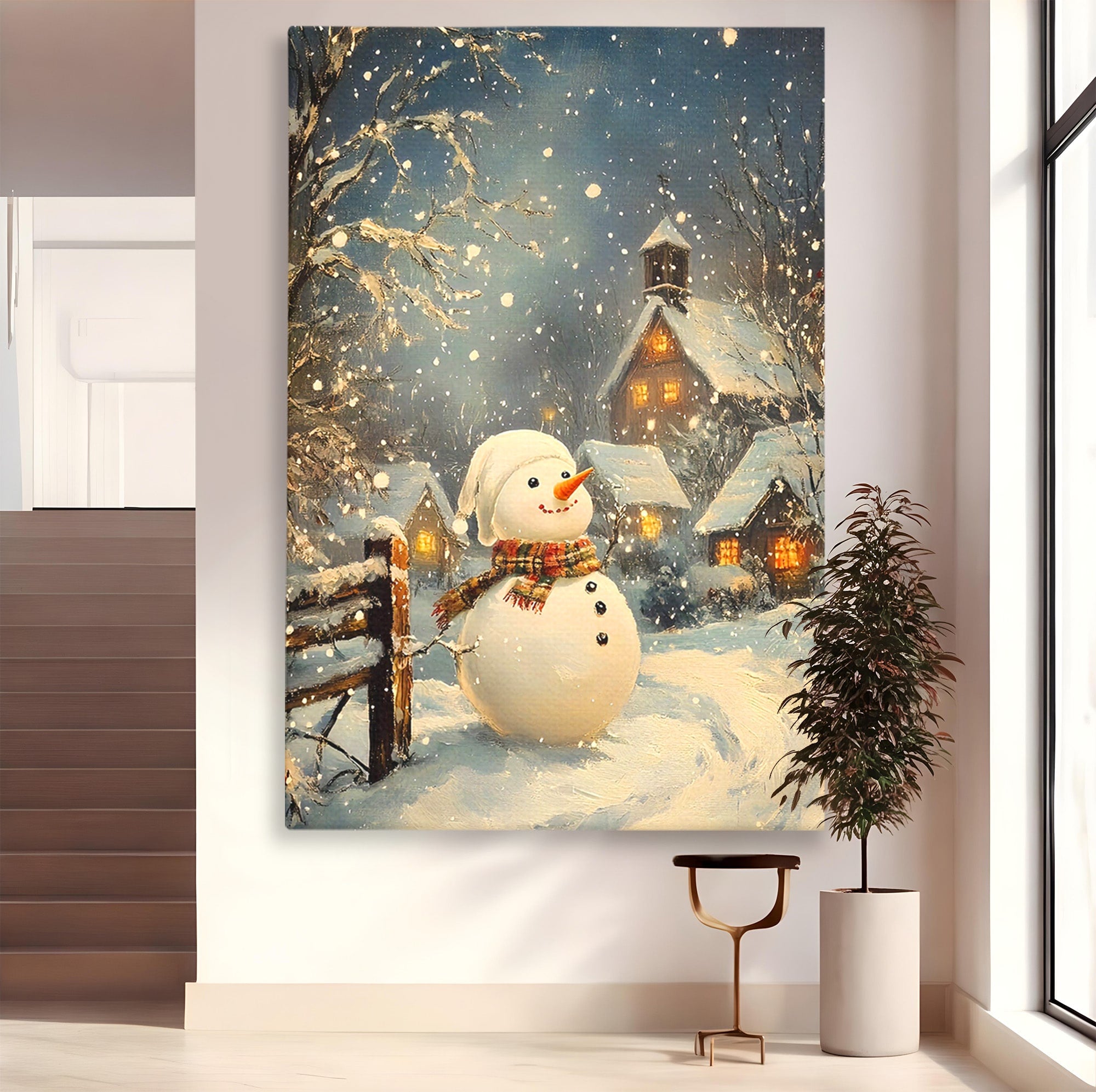 Tablou Canvas Premium LuxCanva® PI1085, Om De Zapada Vesel, Omat, Casa, Peisaj, Noapte, Living, Dormitor, Culori Vibrante