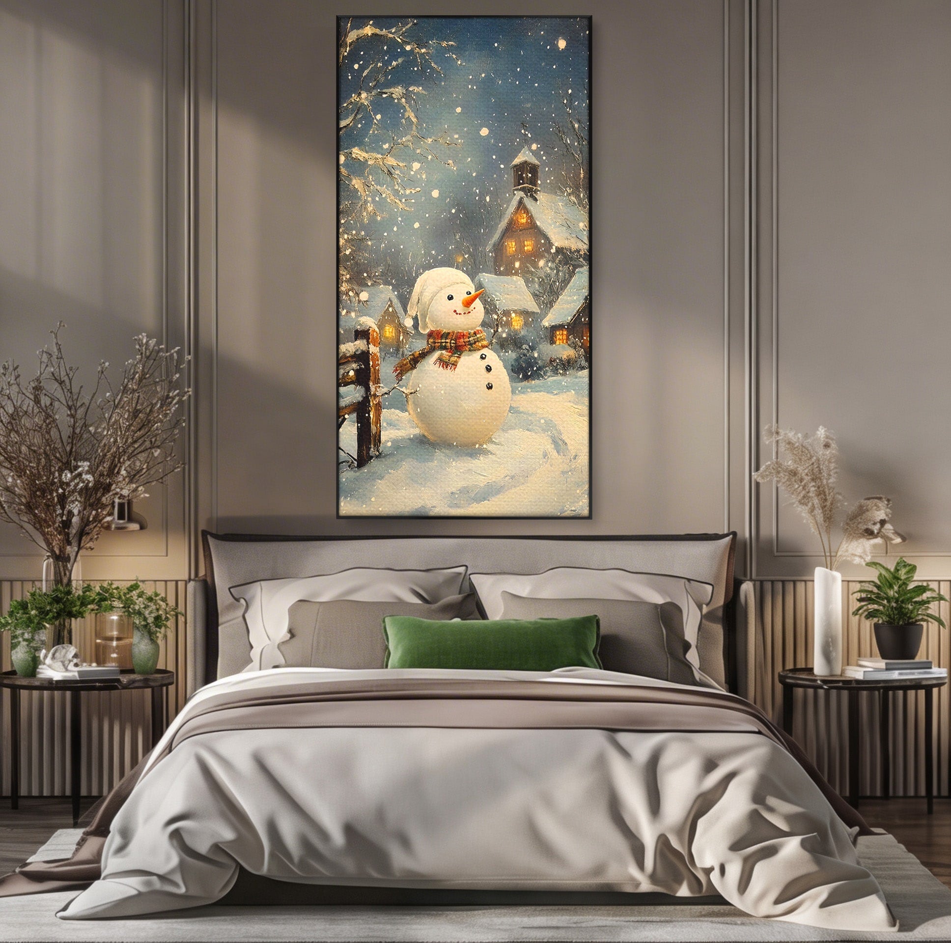 Tablou Canvas Premium LuxCanva® PI1085, Om De Zapada Vesel, Omat, Casa, Peisaj, Noapte, Living, Dormitor, Culori Vibrante