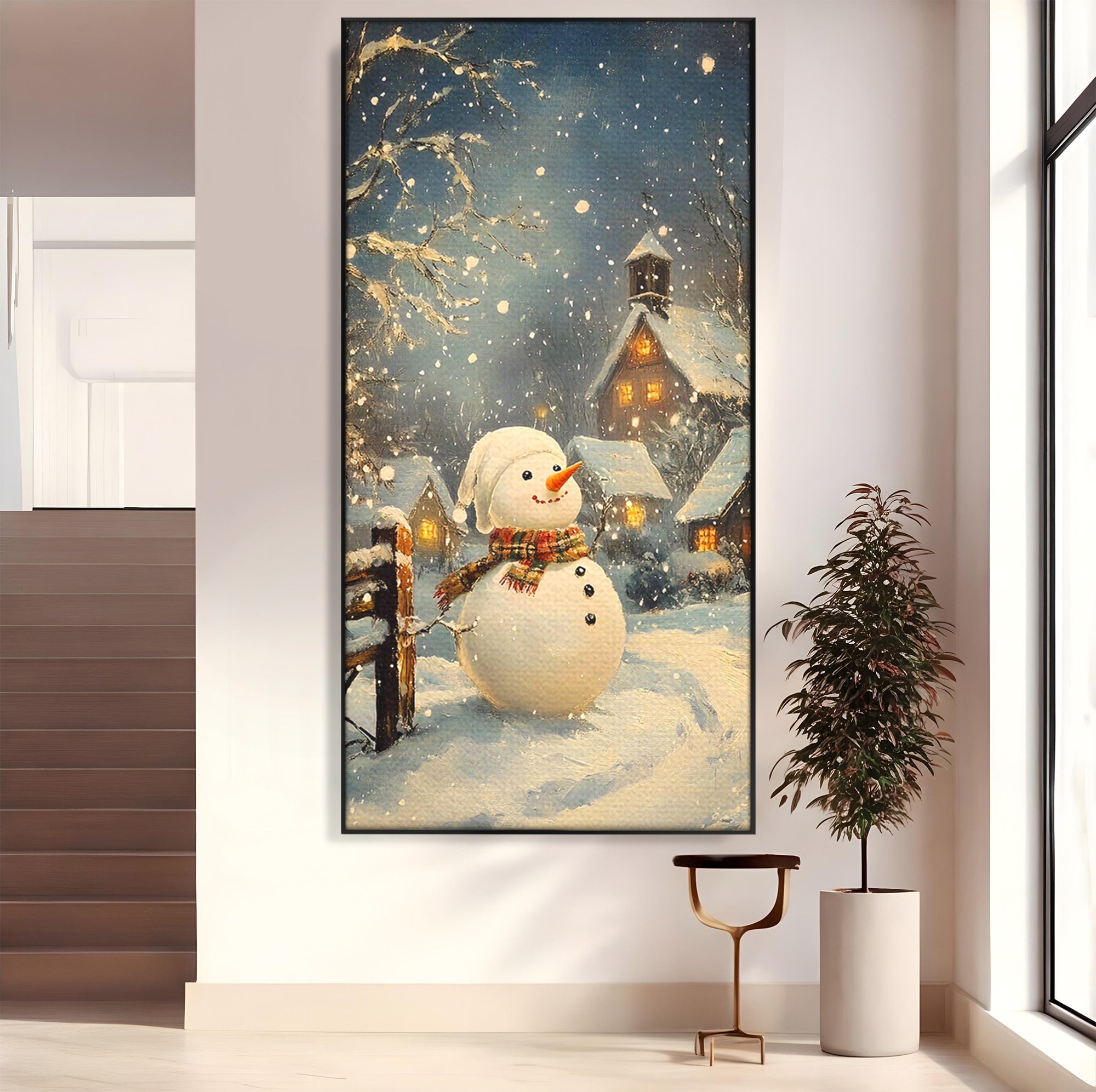 Tablou Canvas Premium LuxCanva® PI1085, Om De Zapada Vesel, Omat, Casa, Peisaj, Noapte, Living, Dormitor, Culori Vibrante