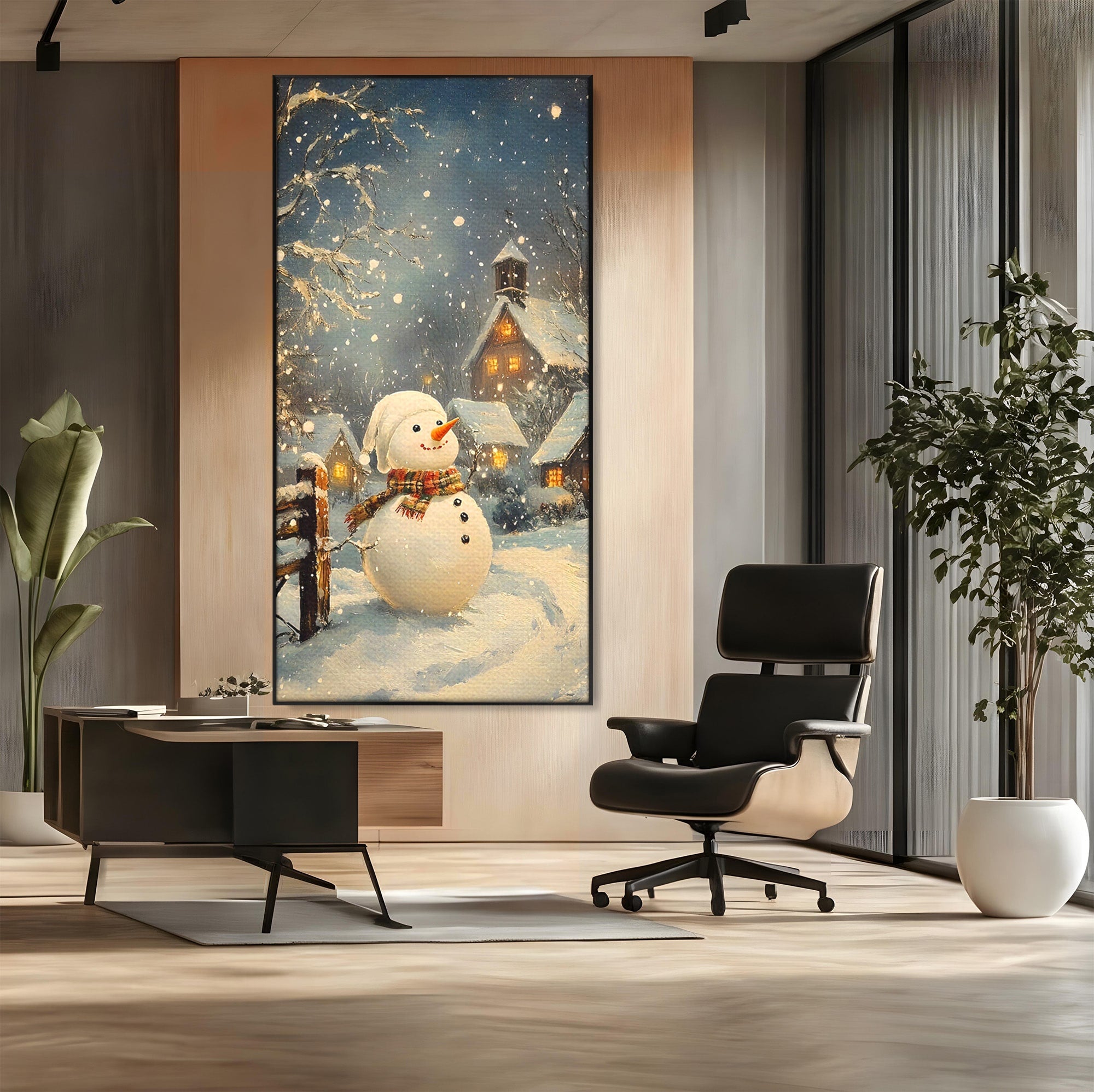 Tablou Canvas Premium LuxCanva® PI1085, Om De Zapada Vesel, Omat, Casa, Peisaj, Noapte, Living, Dormitor, Culori Vibrante