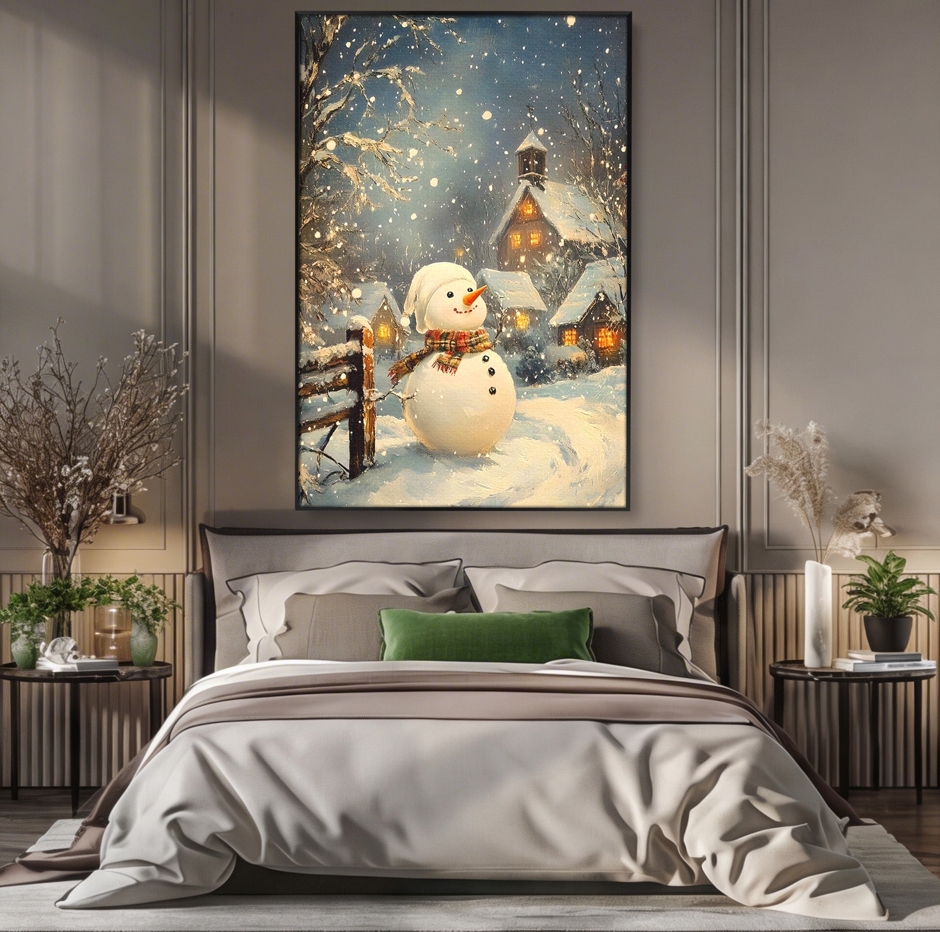 Tablou Canvas Premium LuxCanva® PI1085, Om De Zapada Vesel, Omat, Casa, Peisaj, Noapte, Living, Dormitor, Culori Vibrante