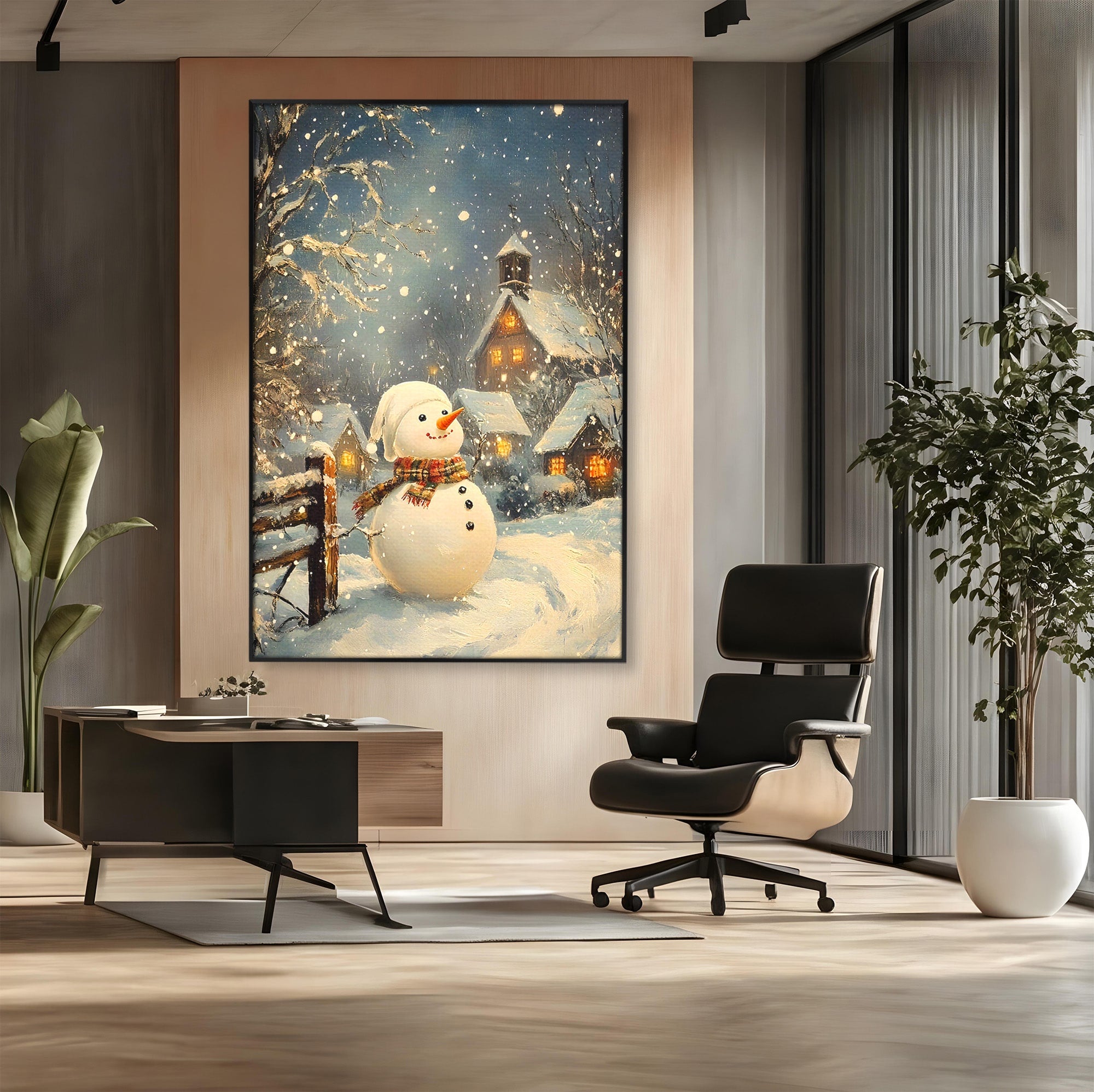 Tablou Canvas Premium LuxCanva® PI1085, Om De Zapada Vesel, Omat, Casa, Peisaj, Noapte, Living, Dormitor, Culori Vibrante