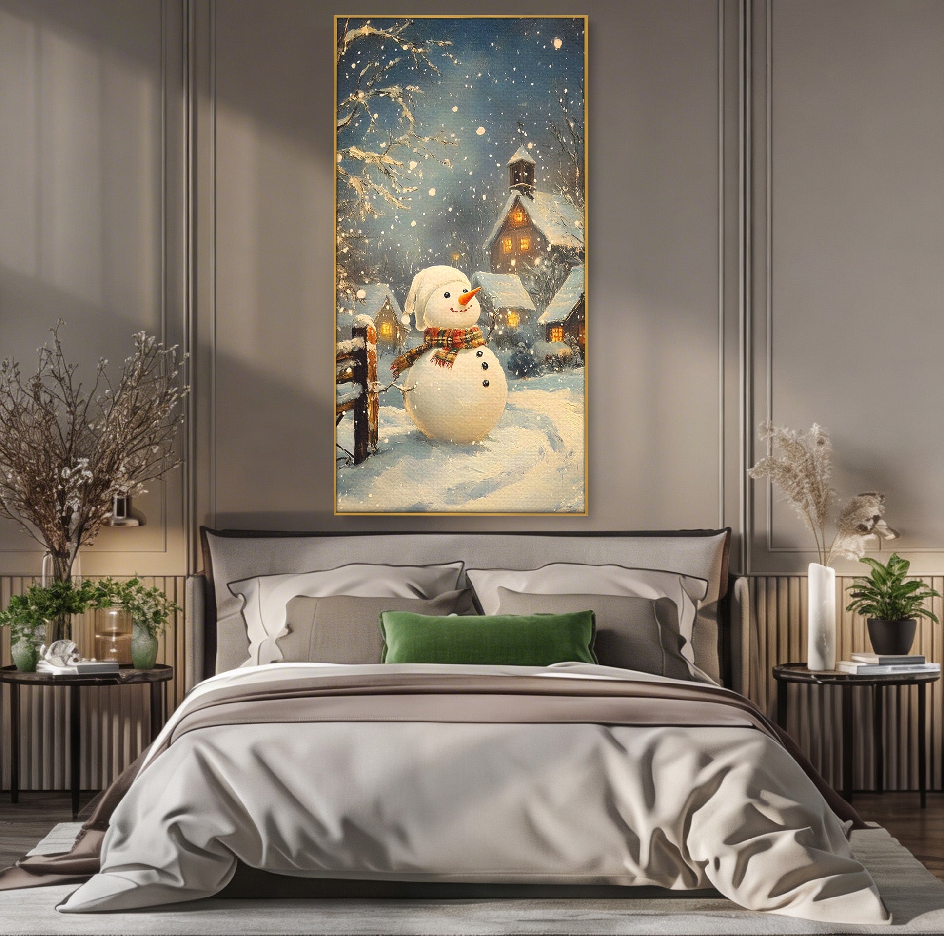 Tablou Canvas Premium LuxCanva® PI1085, Om De Zapada Vesel, Omat, Casa, Peisaj, Noapte, Living, Dormitor, Culori Vibrante