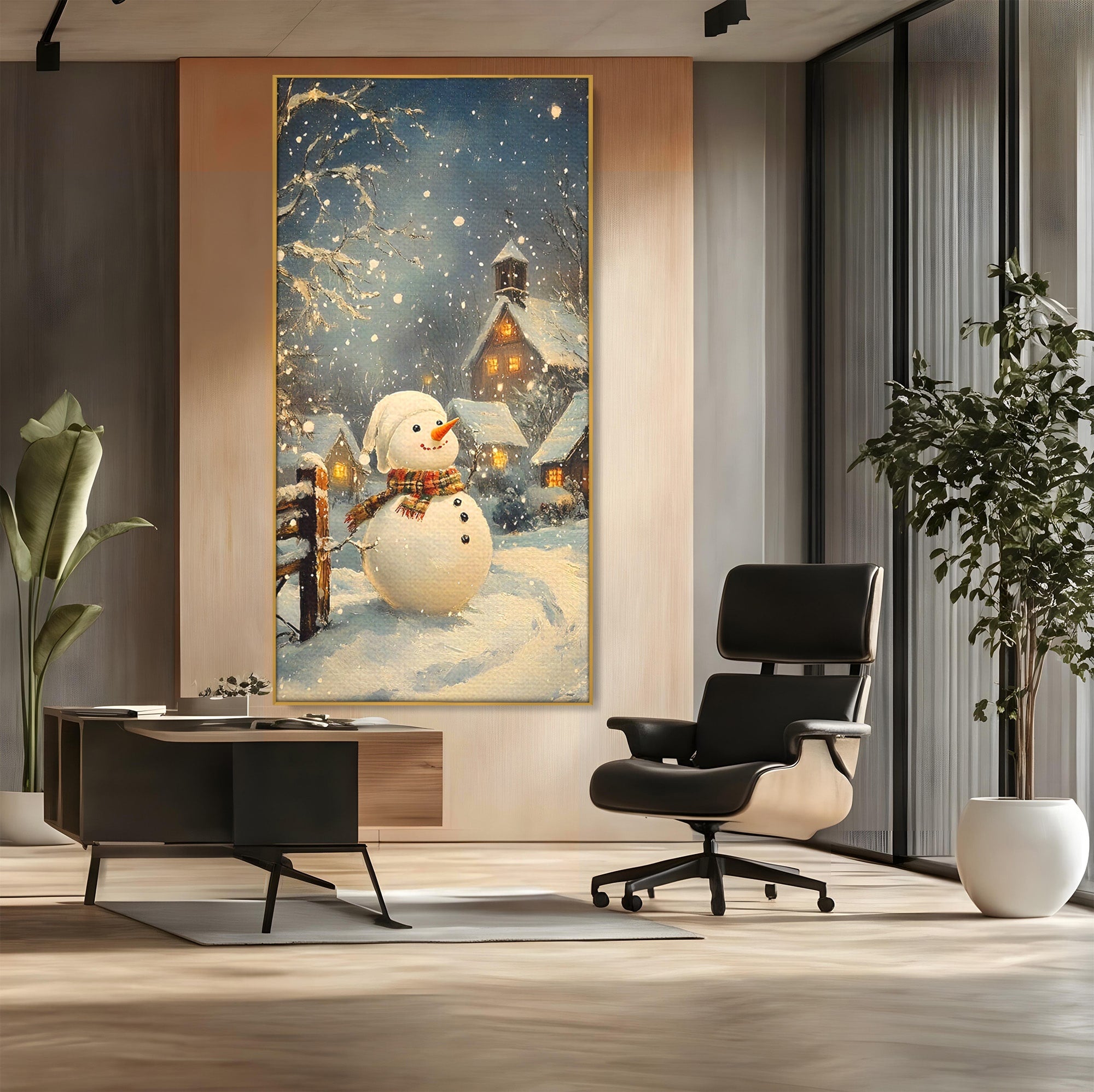 Tablou Canvas Premium LuxCanva® PI1085, Om De Zapada Vesel, Omat, Casa, Peisaj, Noapte, Living, Dormitor, Culori Vibrante