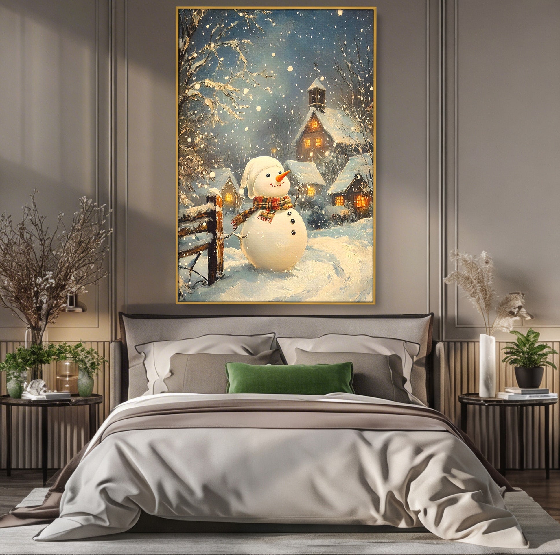 Tablou Canvas Premium LuxCanva® PI1085, Om De Zapada Vesel, Omat, Casa, Peisaj, Noapte, Living, Dormitor, Culori Vibrante