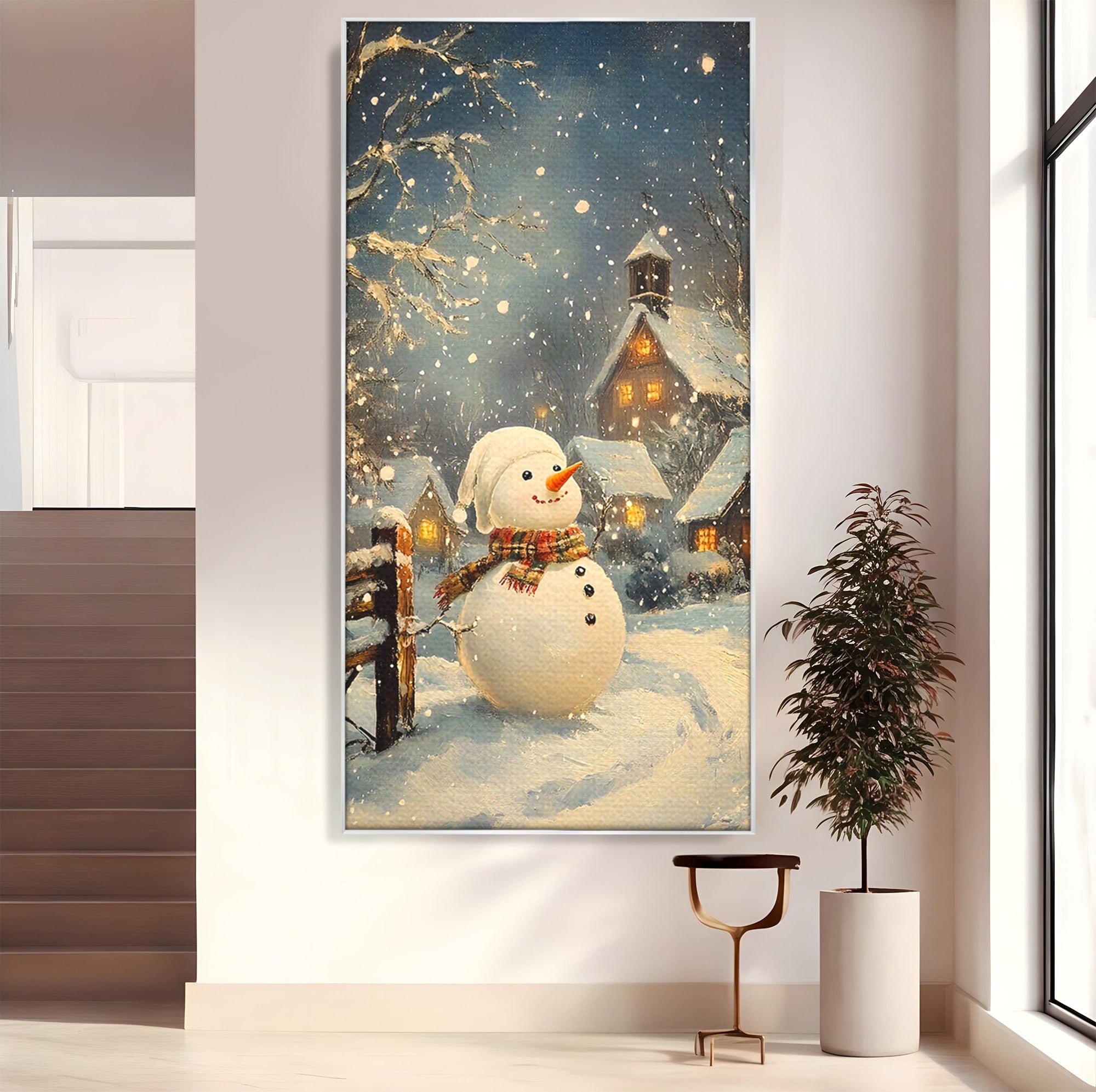 Tablou Canvas Premium LuxCanva® PI1085, Om De Zapada Vesel, Omat, Casa, Peisaj, Noapte, Living, Dormitor, Culori Vibrante