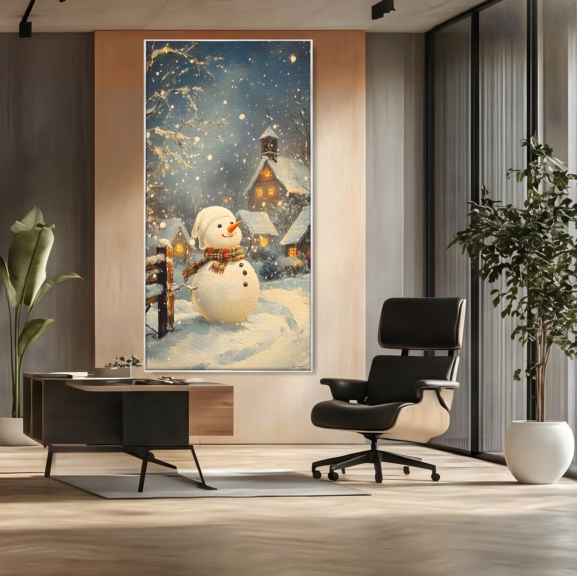 Tablou Canvas Premium LuxCanva® PI1085, Om De Zapada Vesel, Omat, Casa, Peisaj, Noapte, Living, Dormitor, Culori Vibrante