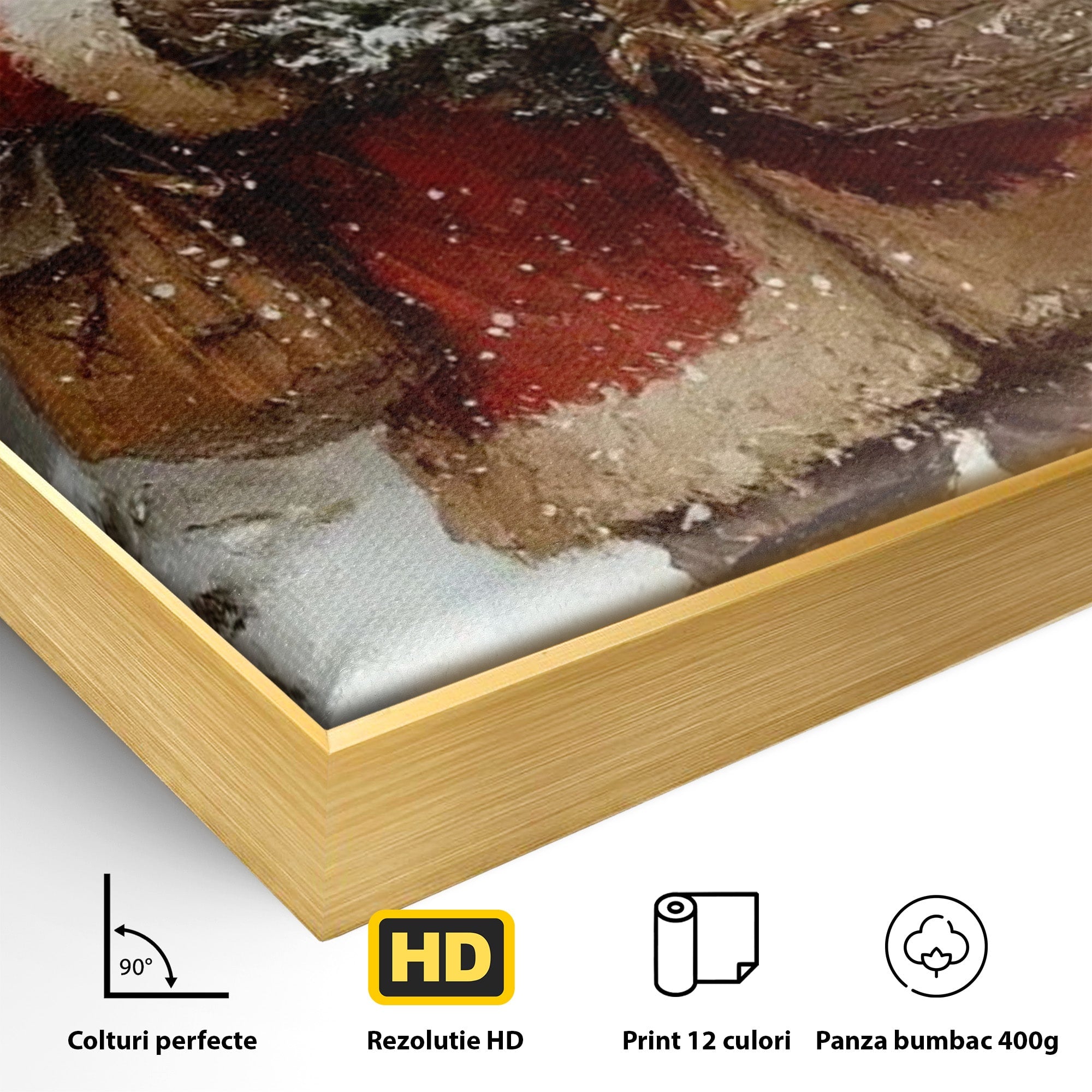 Tablou Canvas Premium LuxCanva® PI1087, Bradul lui Mos Craciun, Iarna, Cos, Desaga, Cadouri, Living, Sarbatori, Culori Vibrante
