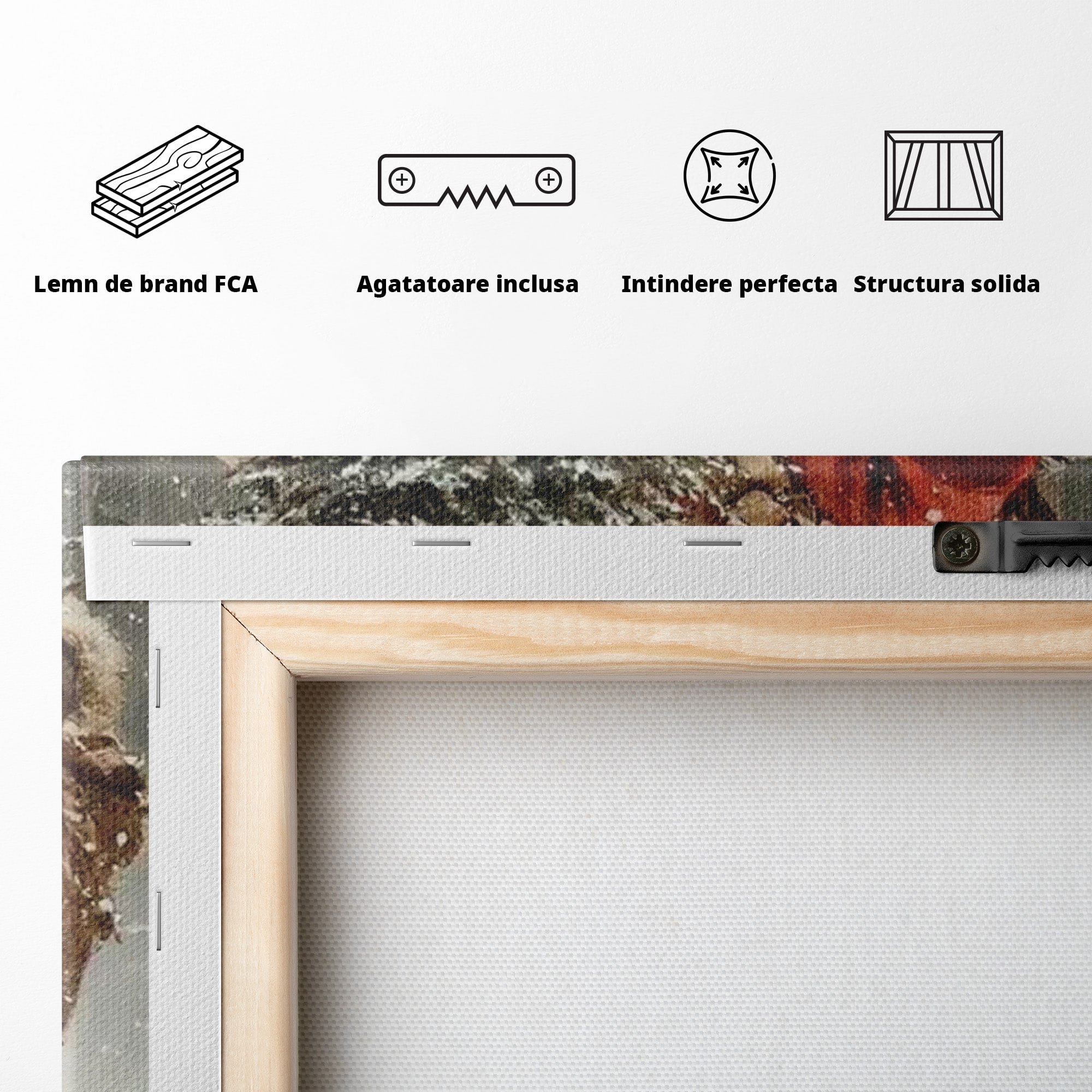 Tablou Canvas Premium LuxCanva® PI1087, Bradul lui Mos Craciun, Iarna, Cos, Desaga, Cadouri, Living, Sarbatori, Culori Vibrante