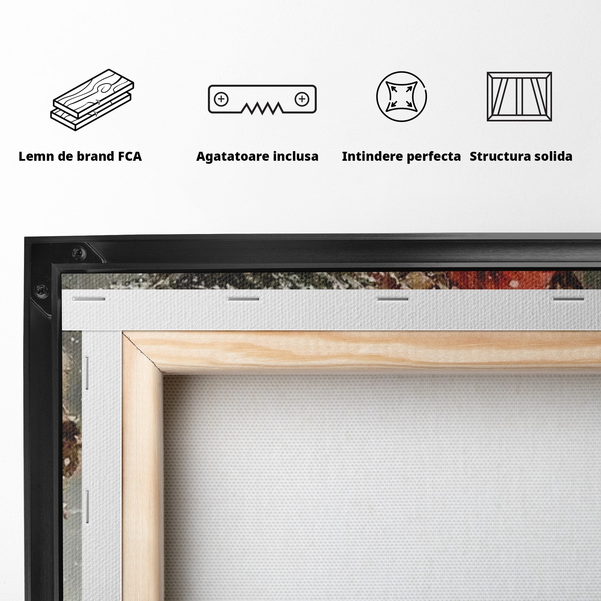 Tablou Canvas Premium LuxCanva® PI1087, Bradul lui Mos Craciun, Iarna, Cos, Desaga, Cadouri, Living, Sarbatori, Culori Vibrante