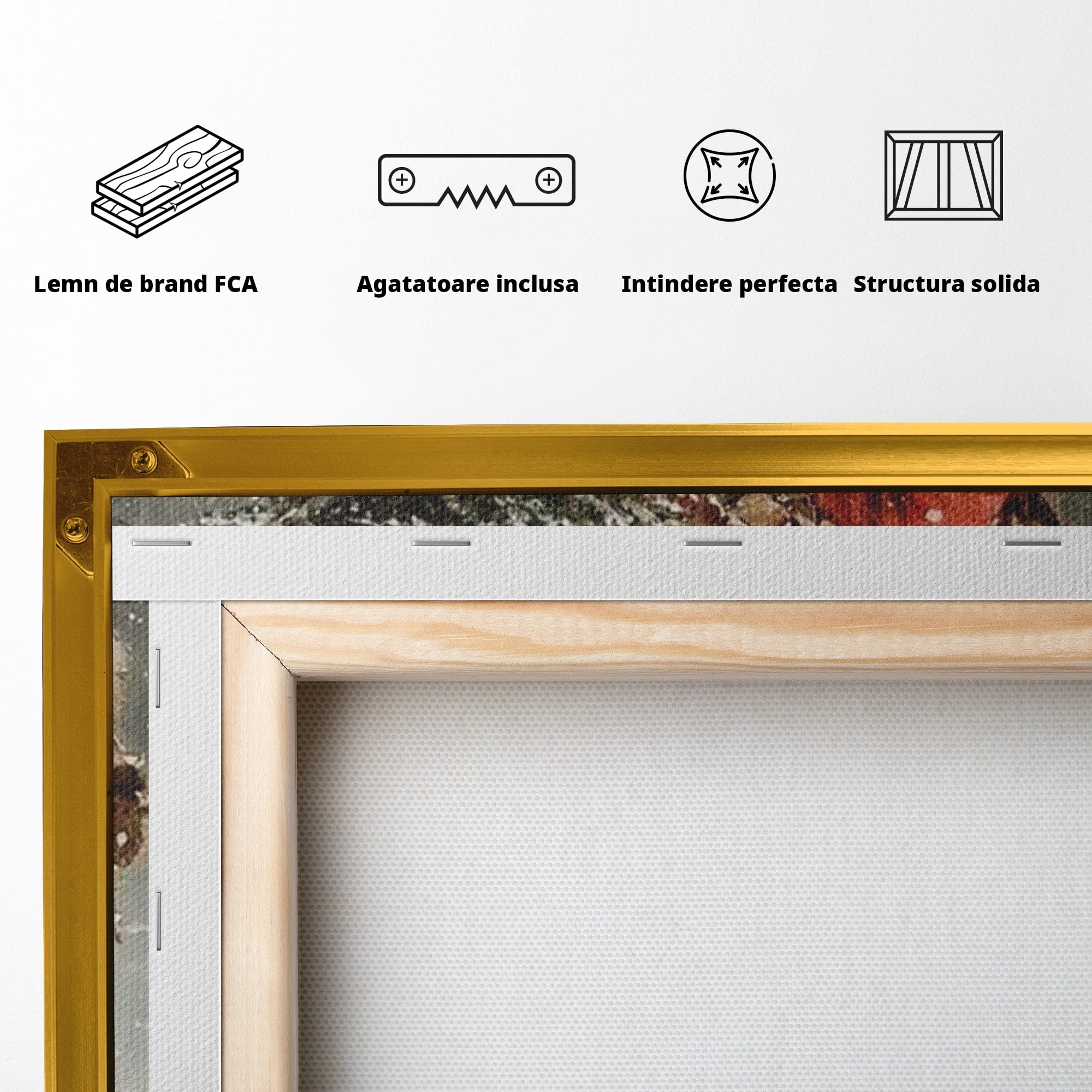 Tablou Canvas Premium LuxCanva® PI1087, Bradul lui Mos Craciun, Iarna, Cos, Desaga, Cadouri, Living, Sarbatori, Culori Vibrante